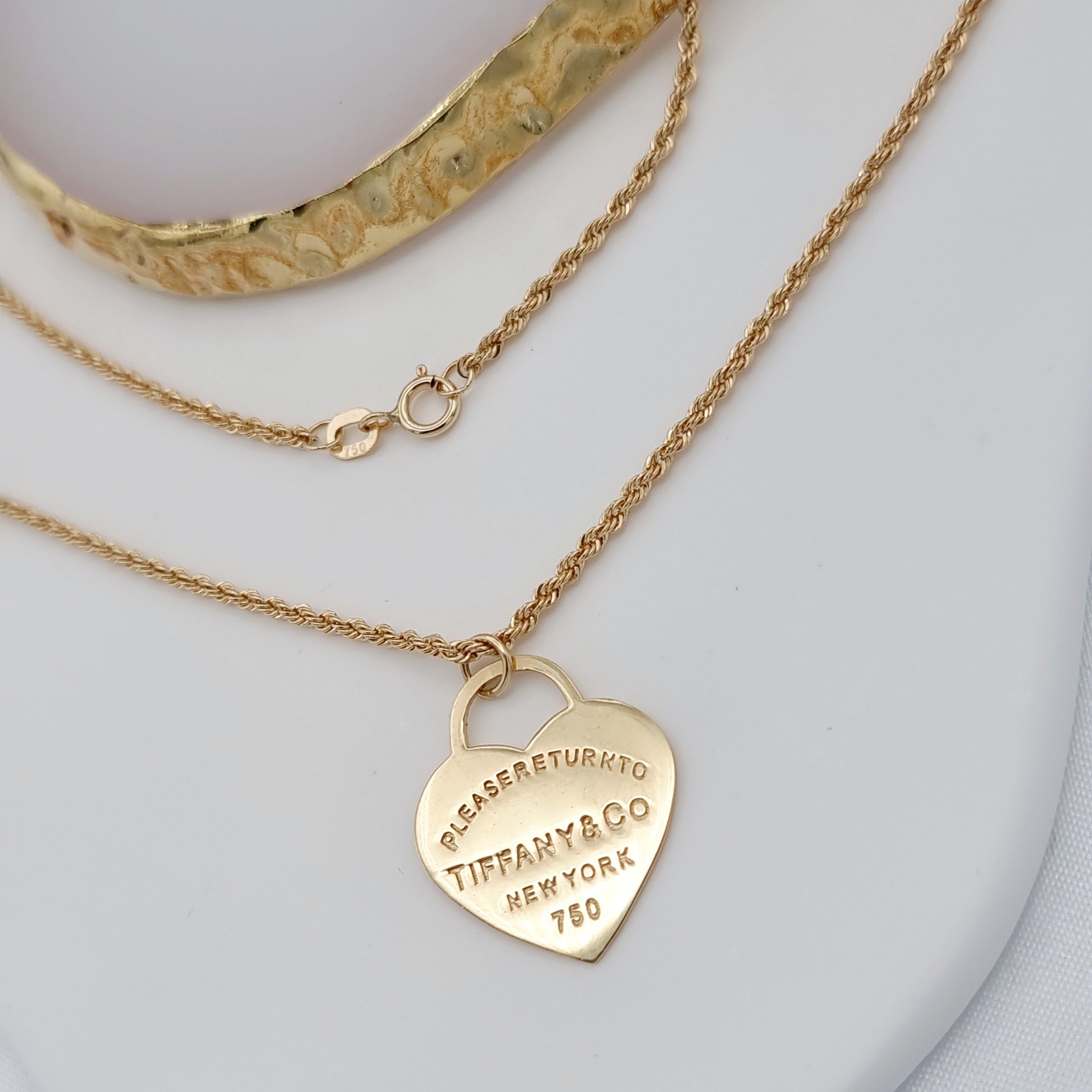 18K Pure Gold T.F Heart Necklace