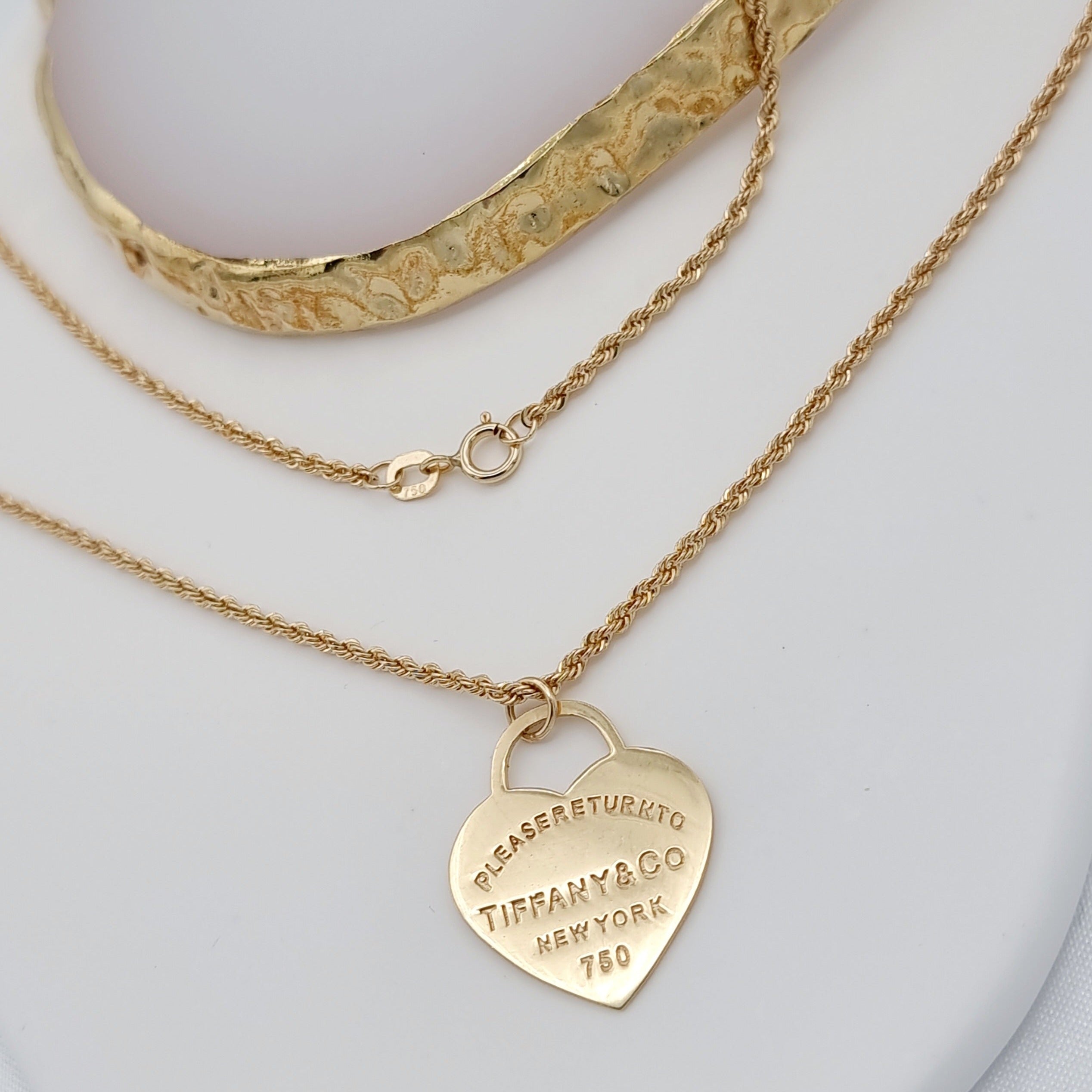 18K Pure Gold T.F Heart Necklace