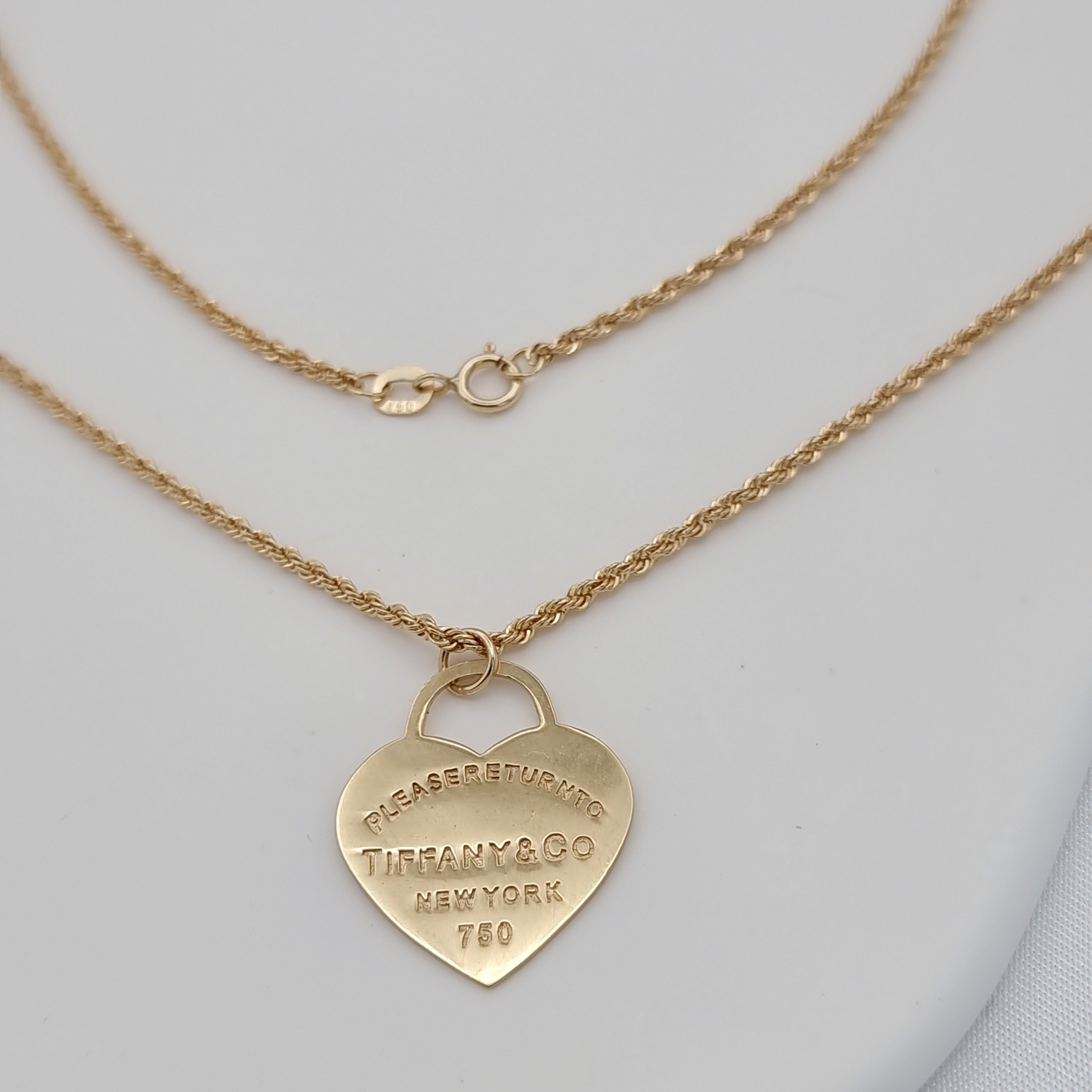 18K Pure Gold T.F Heart Necklace