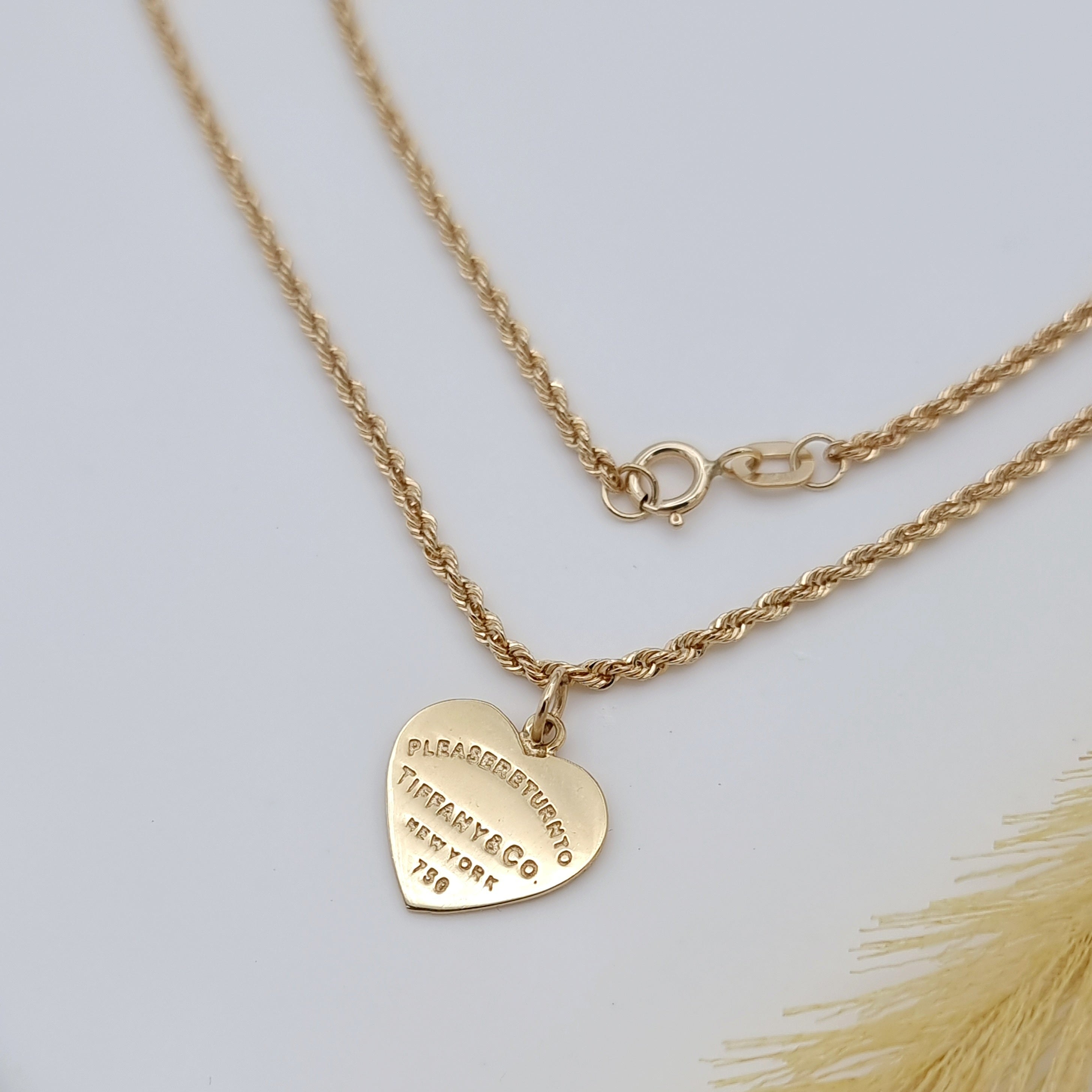 18K Pure Gold T.F Heart Necklace