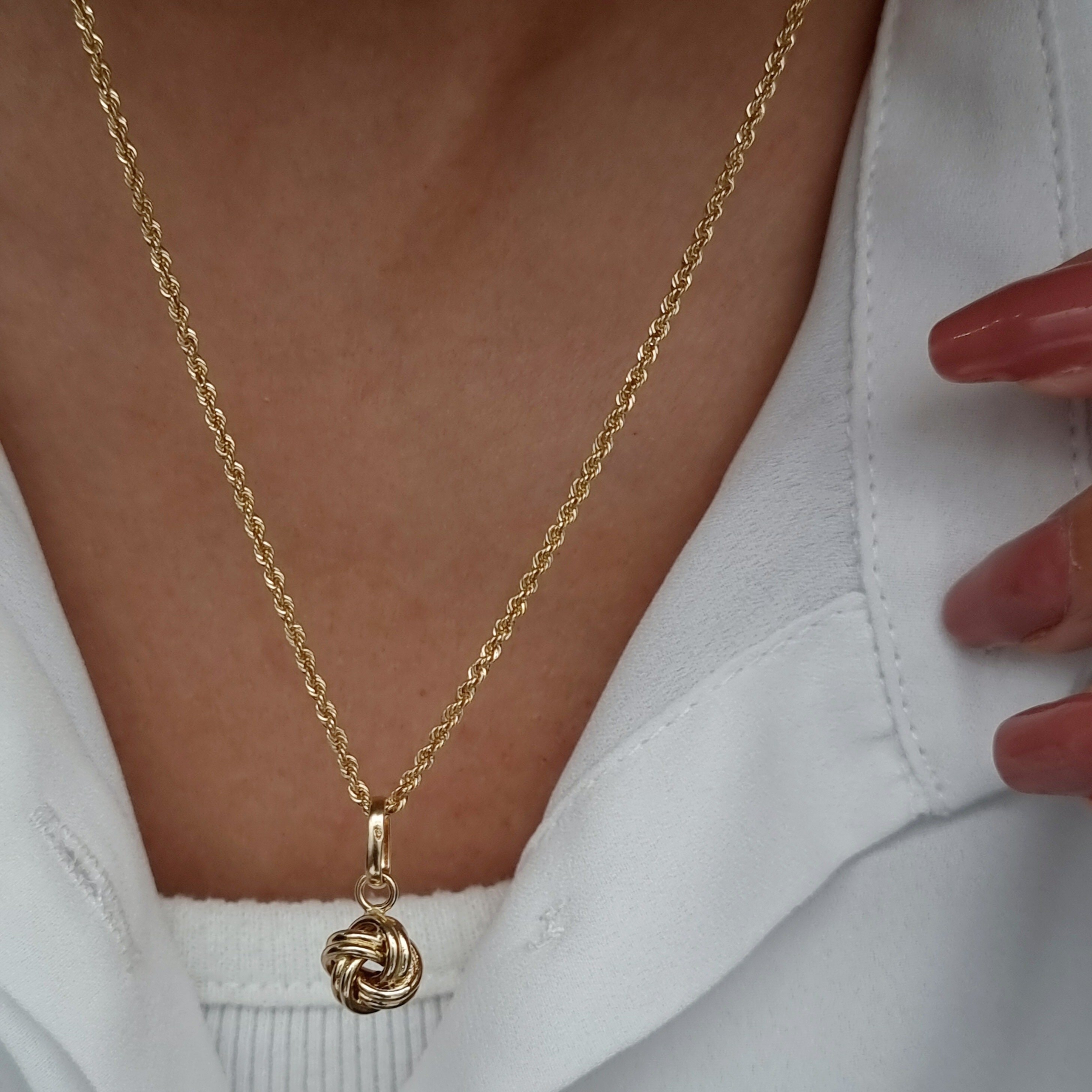 18K Pure Gold Twisted Ball Necklace