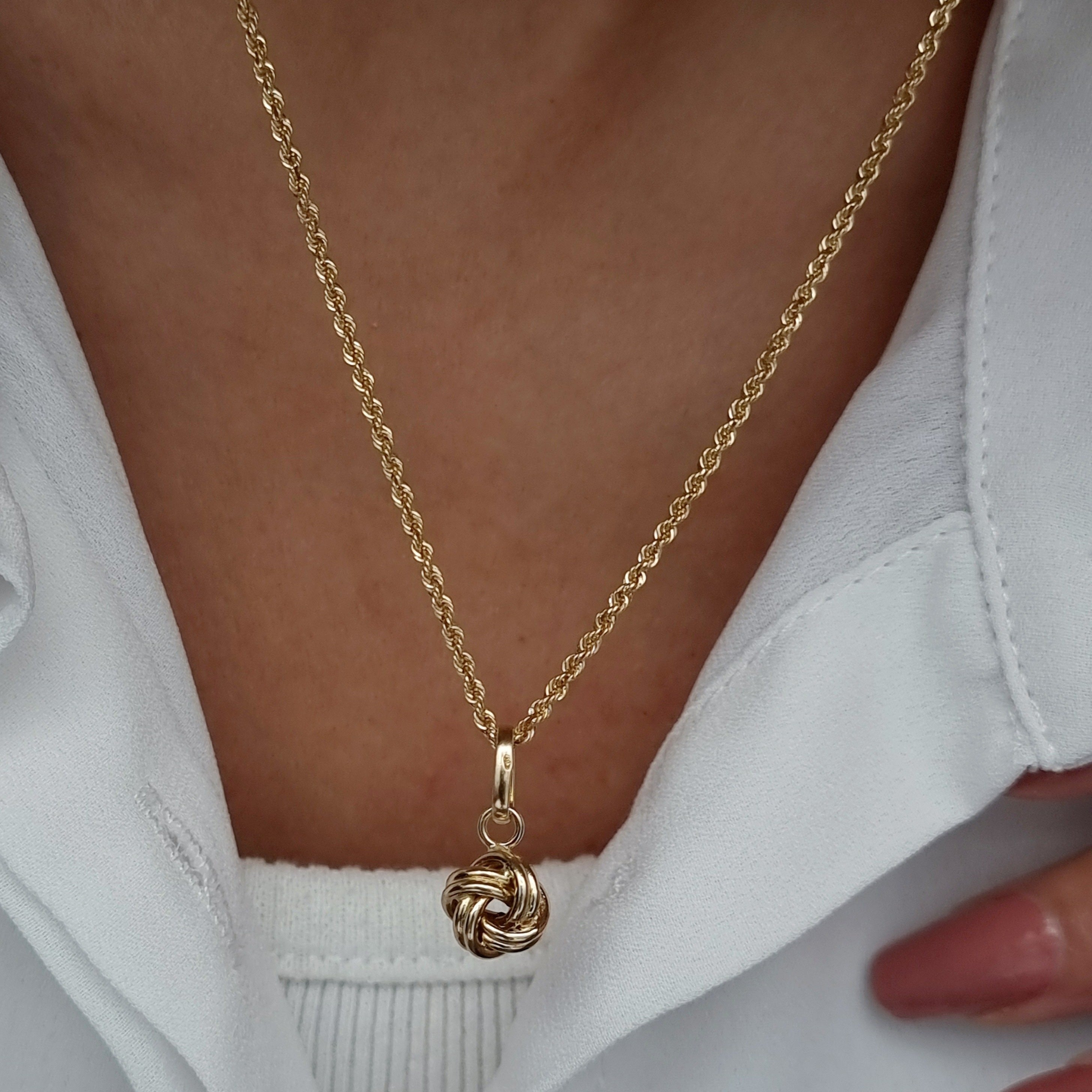 18K Pure Gold Twisted Ball Necklace