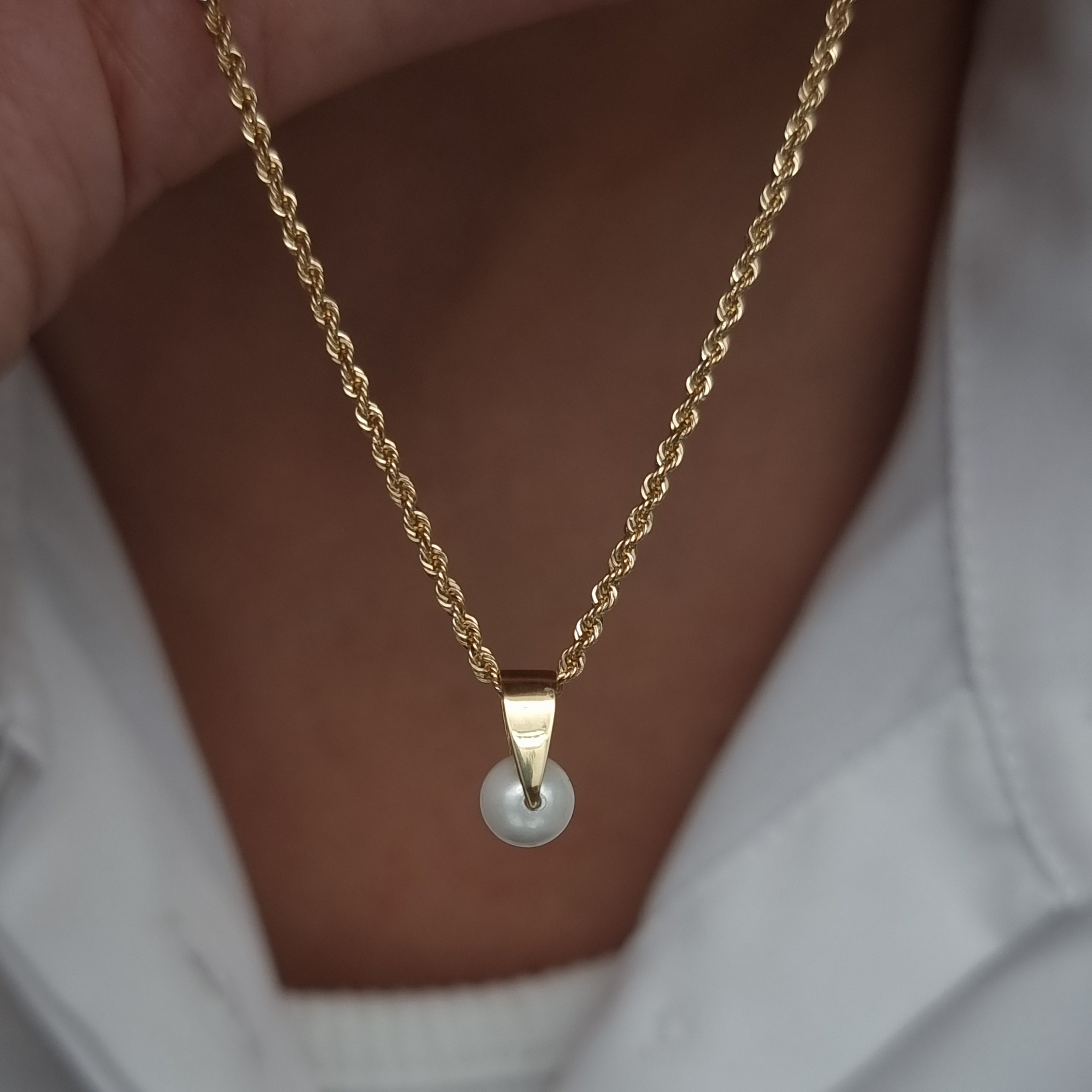 18K Pure Gold Pearl Seed Necklace