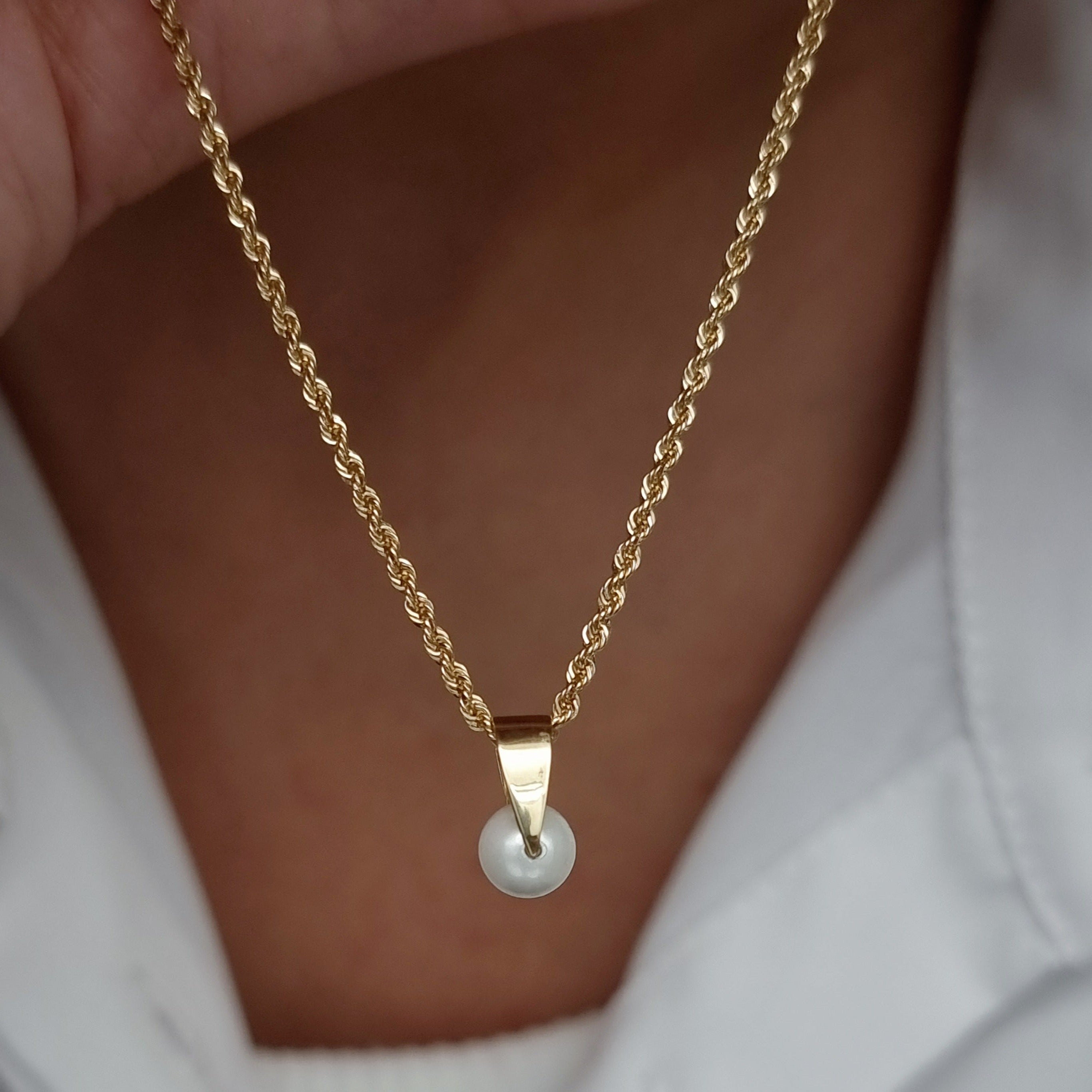 18K Pure Gold Pearl Seed Necklace