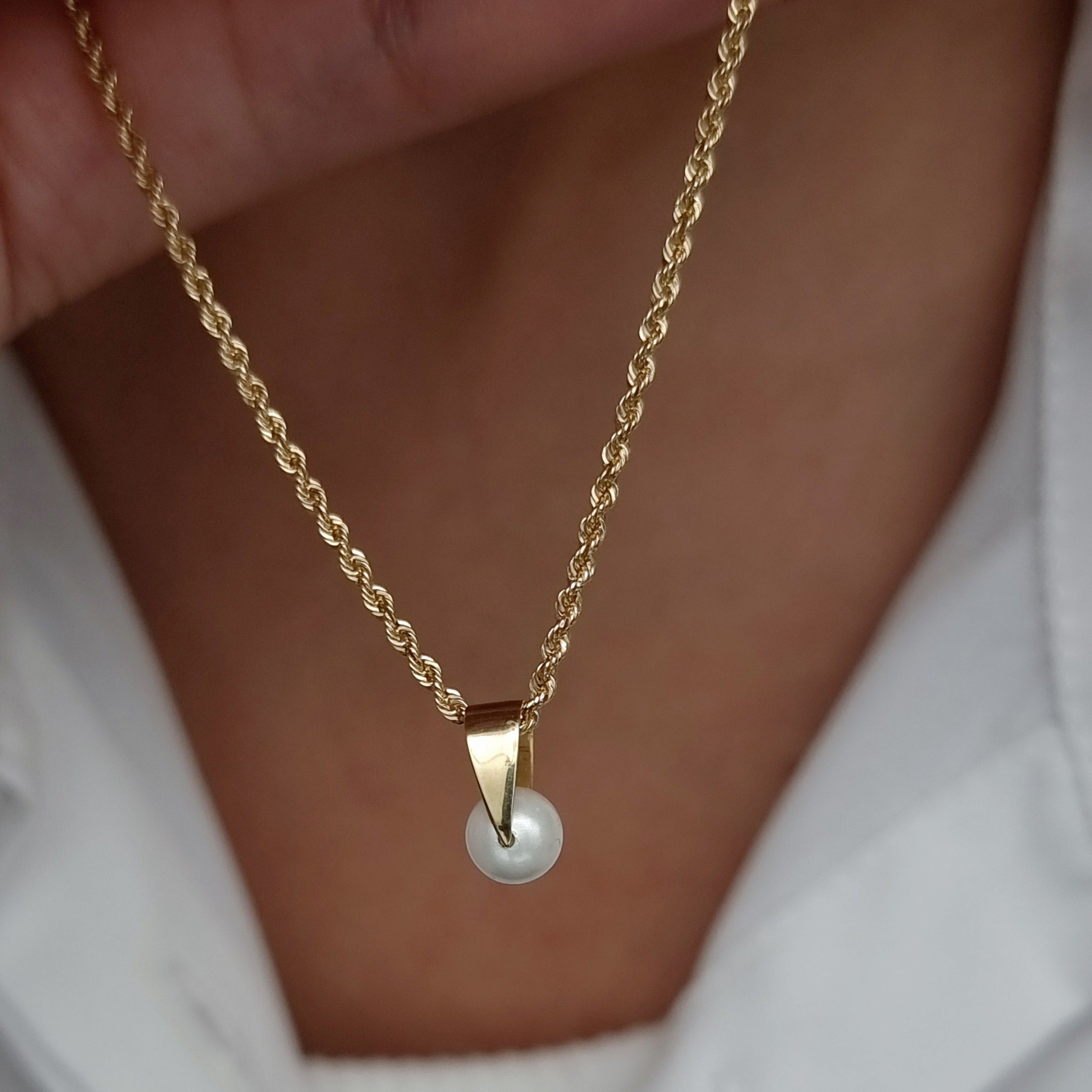 18K Pure Gold Pearl Seed Necklace