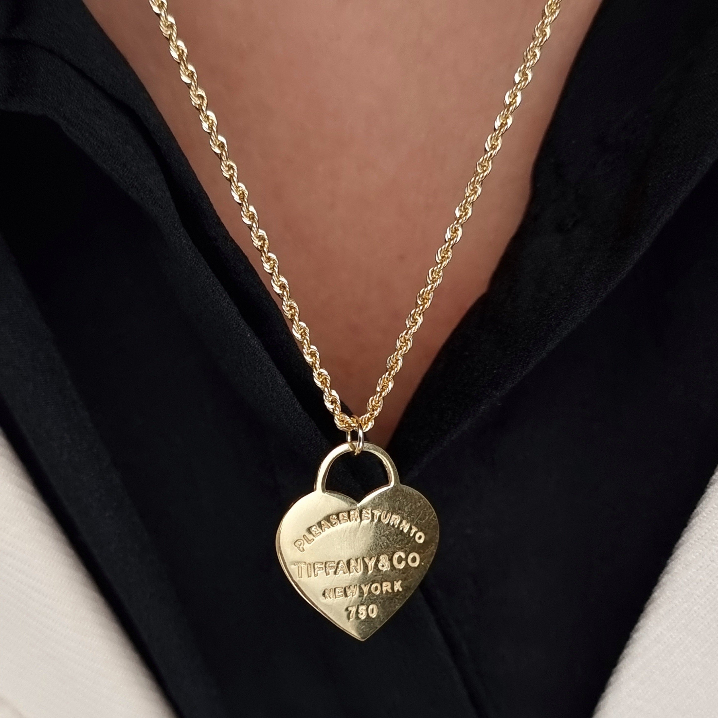 18K Pure Gold T.F Heart Necklace