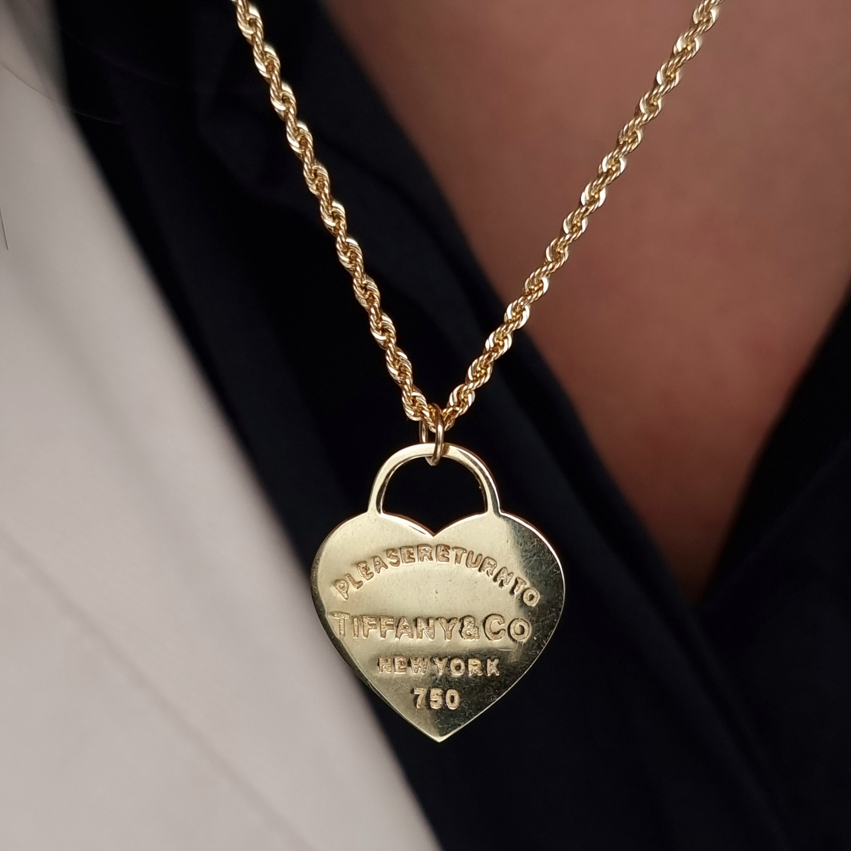 18K Pure Gold T.F Heart Necklace