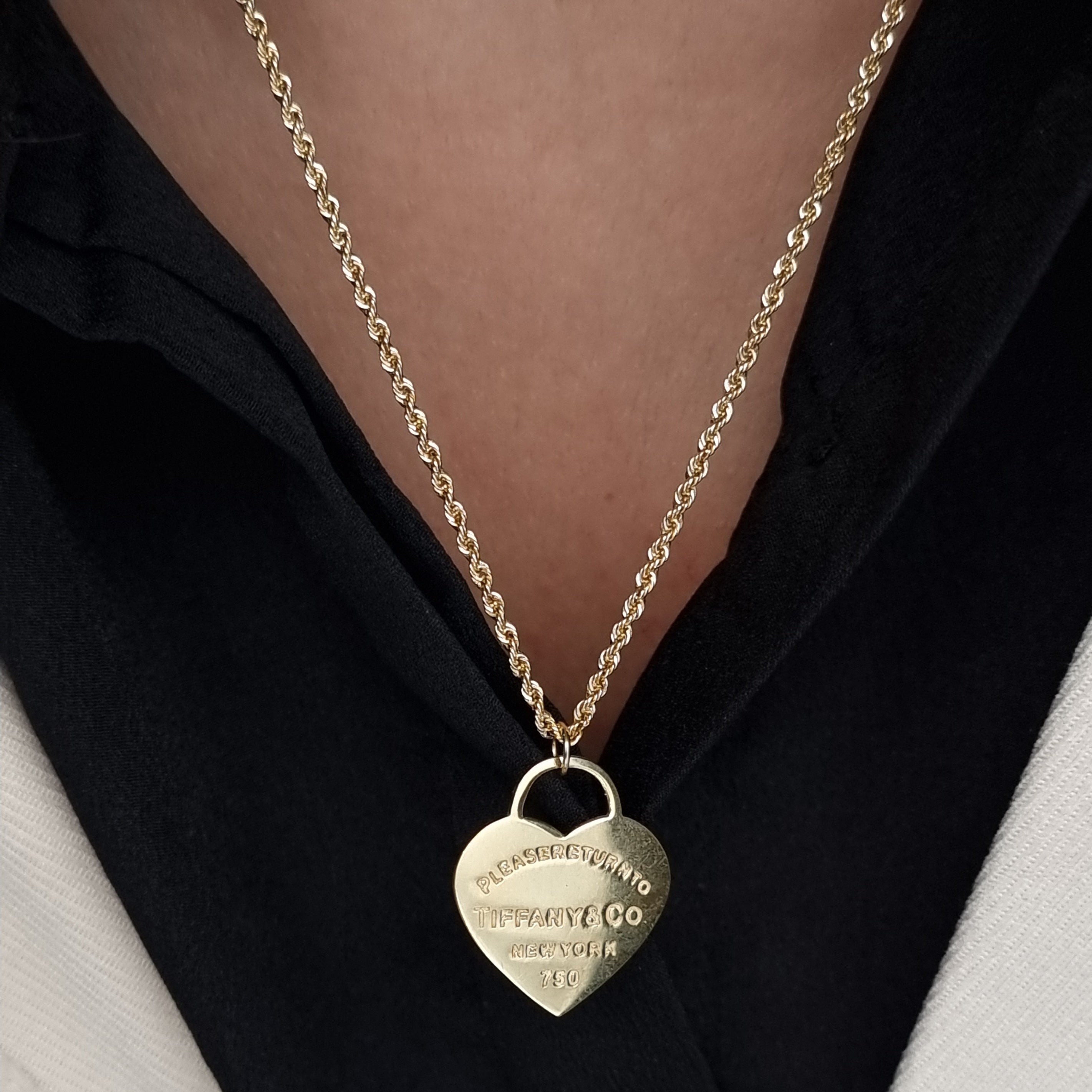 18K Pure Gold T.F Heart Necklace