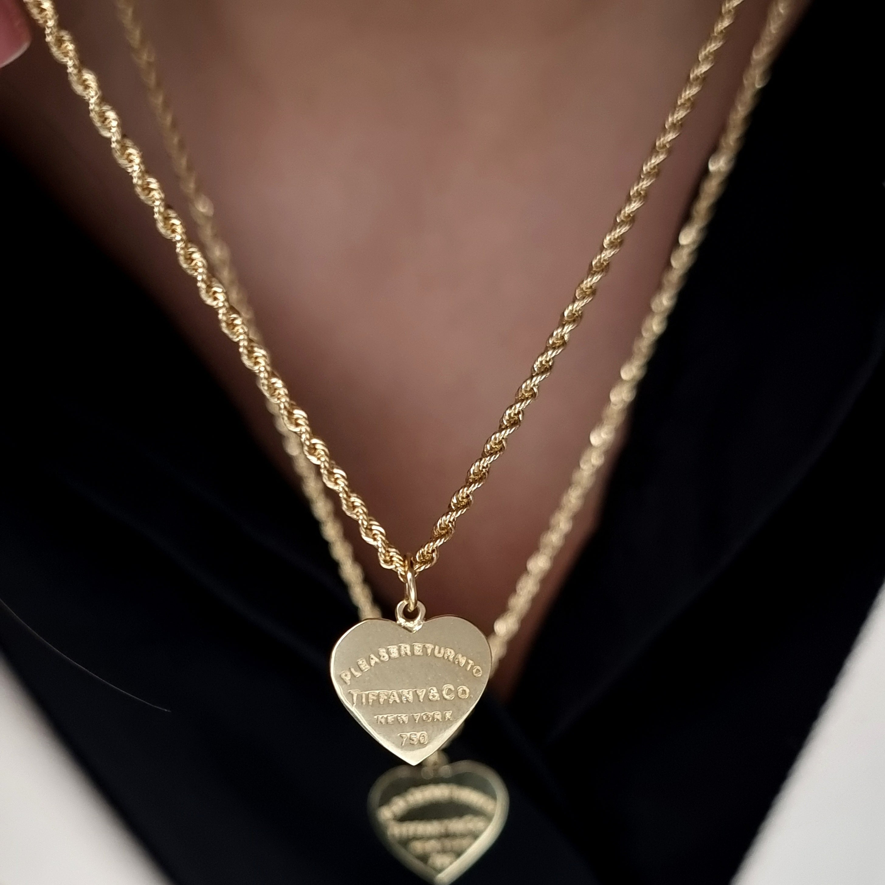 18K Pure Gold T.F Heart Necklace