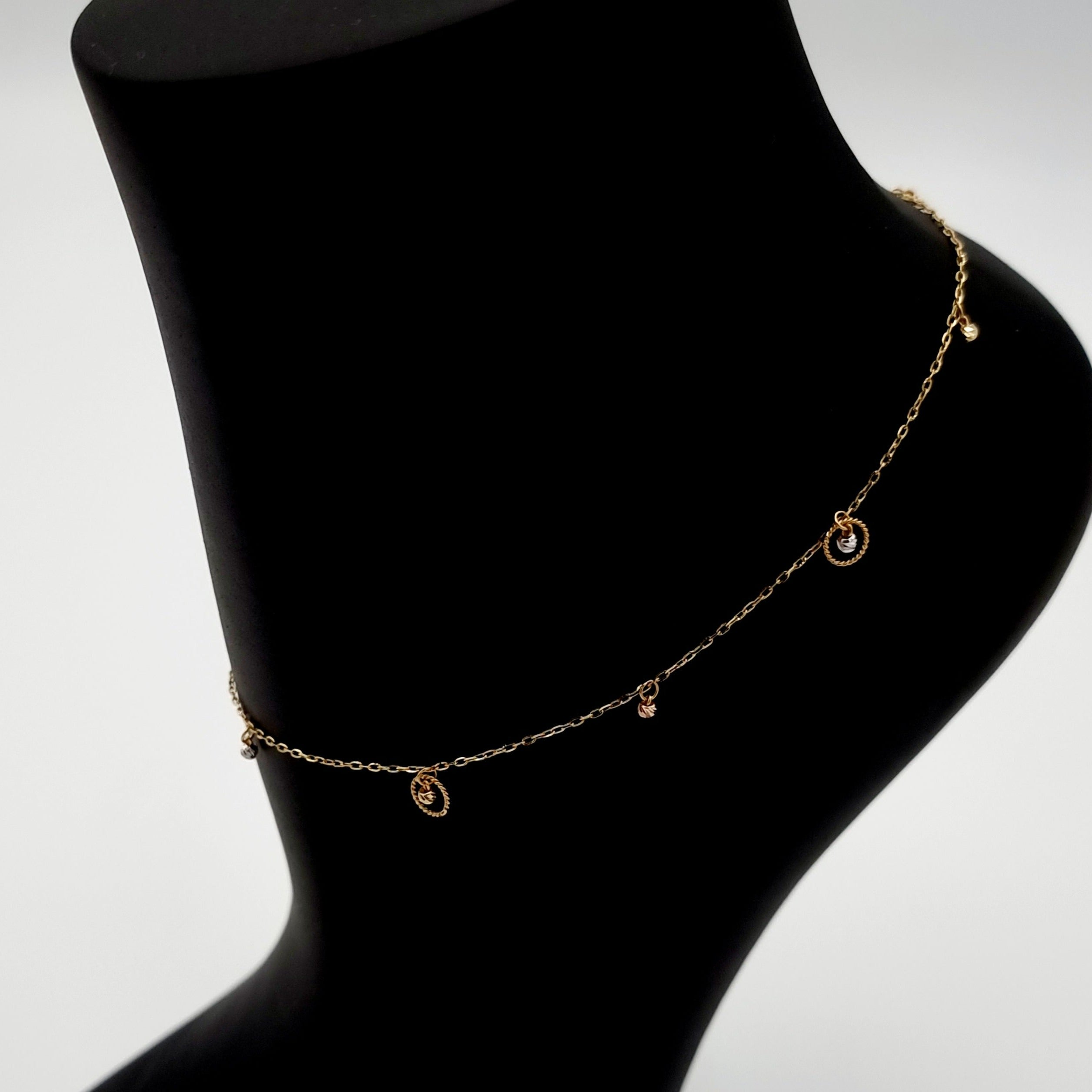 18K Pure Gold Hanging Small Seed Anklet