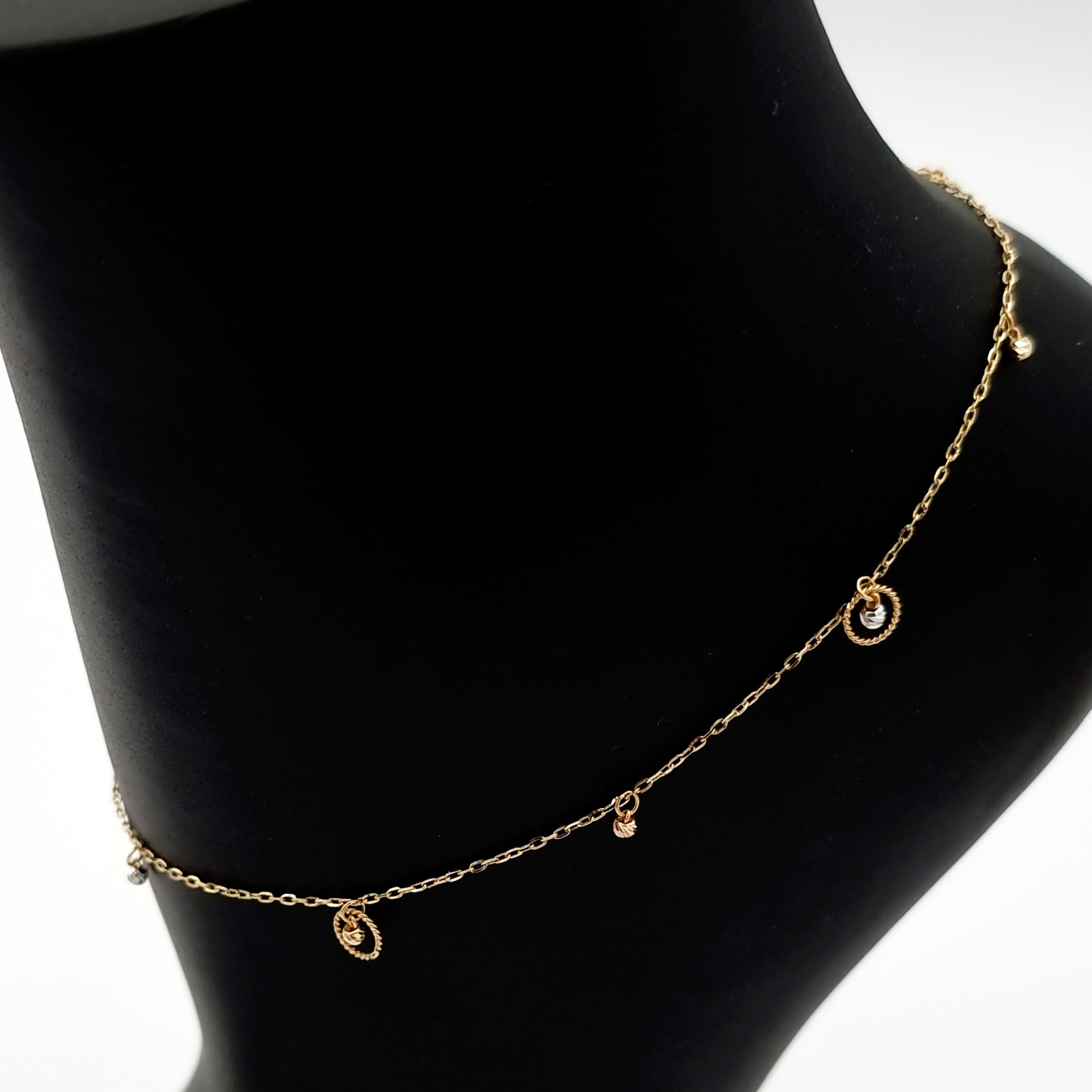 18K Pure Gold Hanging Small Seed Anklet