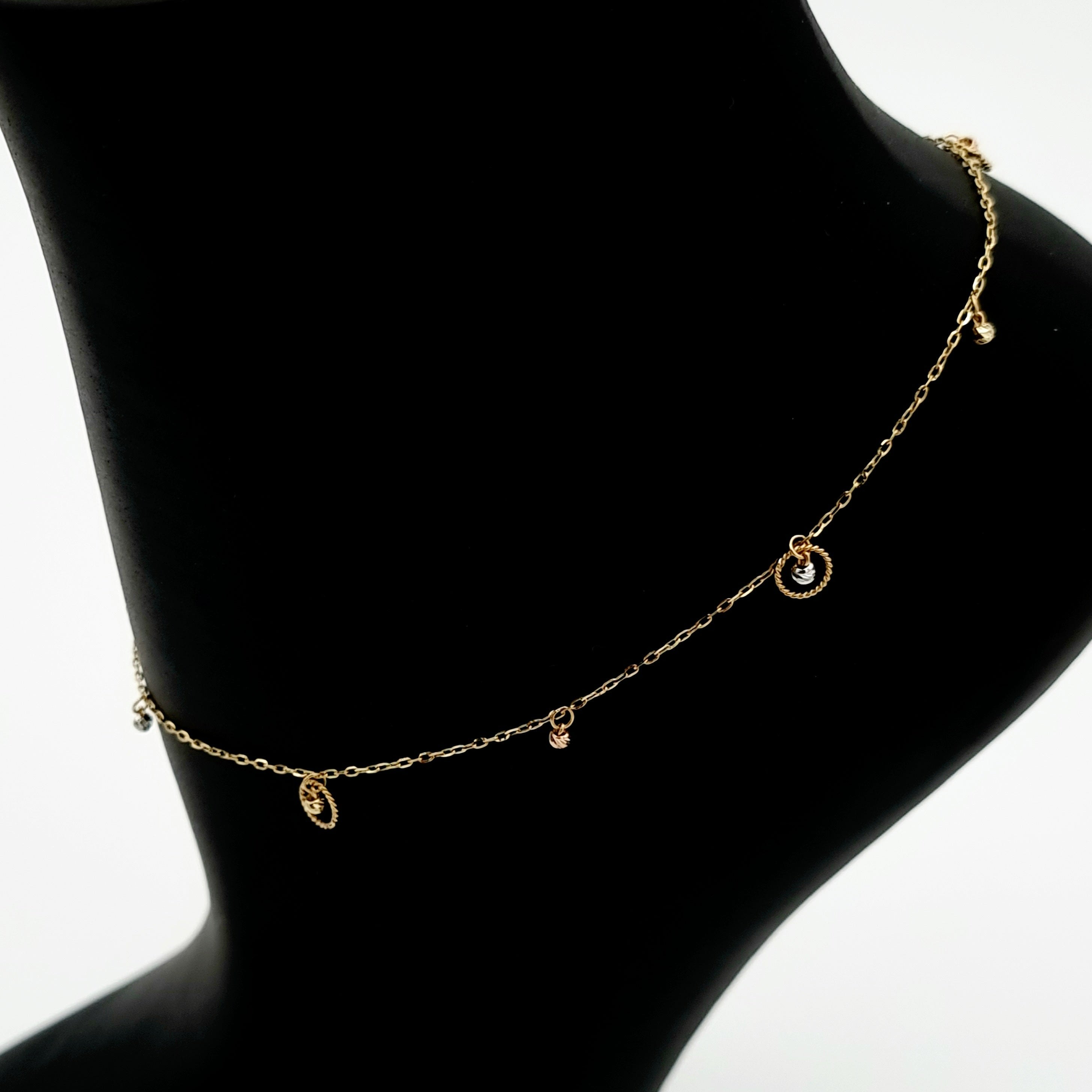 18K Pure Gold Hanging Small Seed Anklet