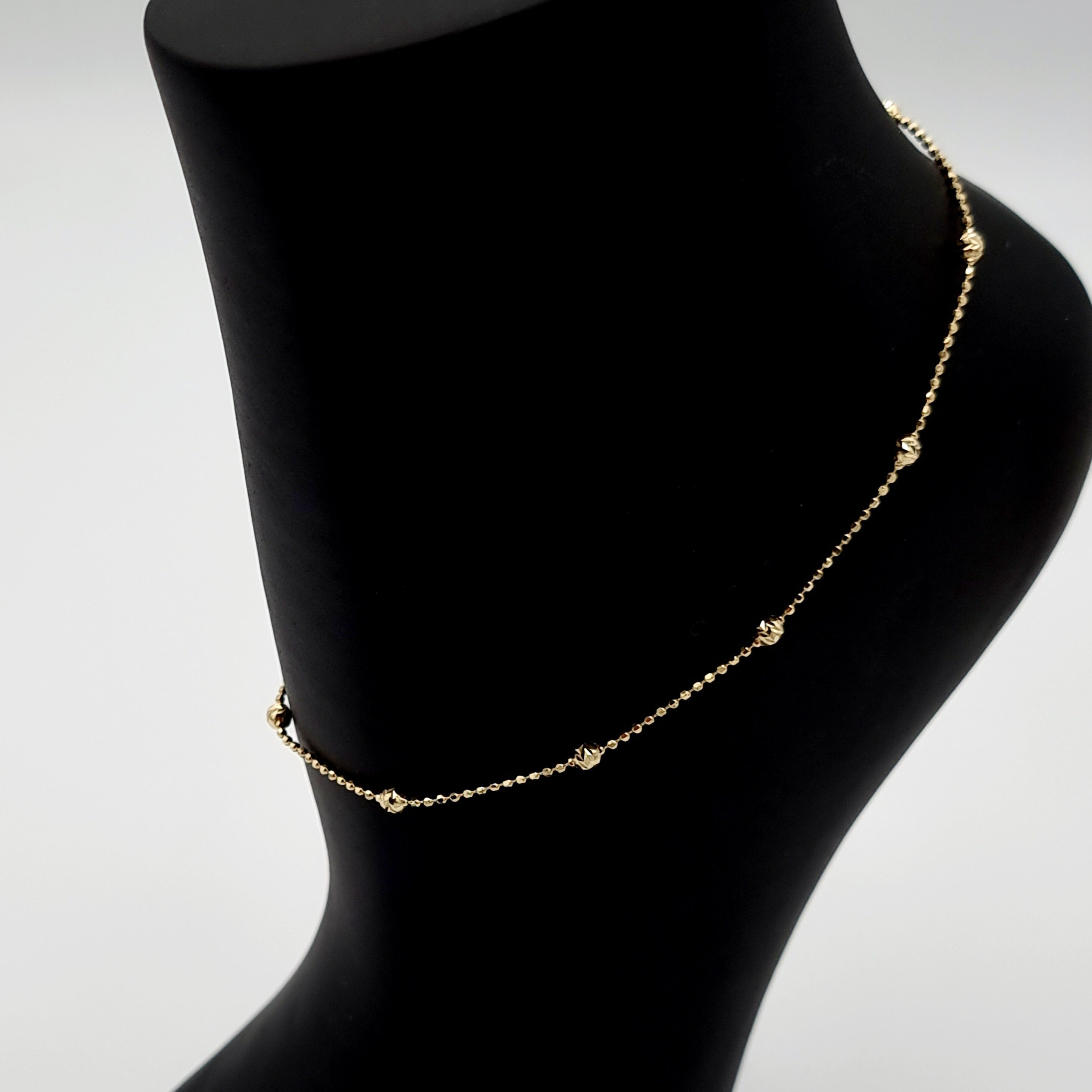 18K Pure Gold Ball Seed Anklet