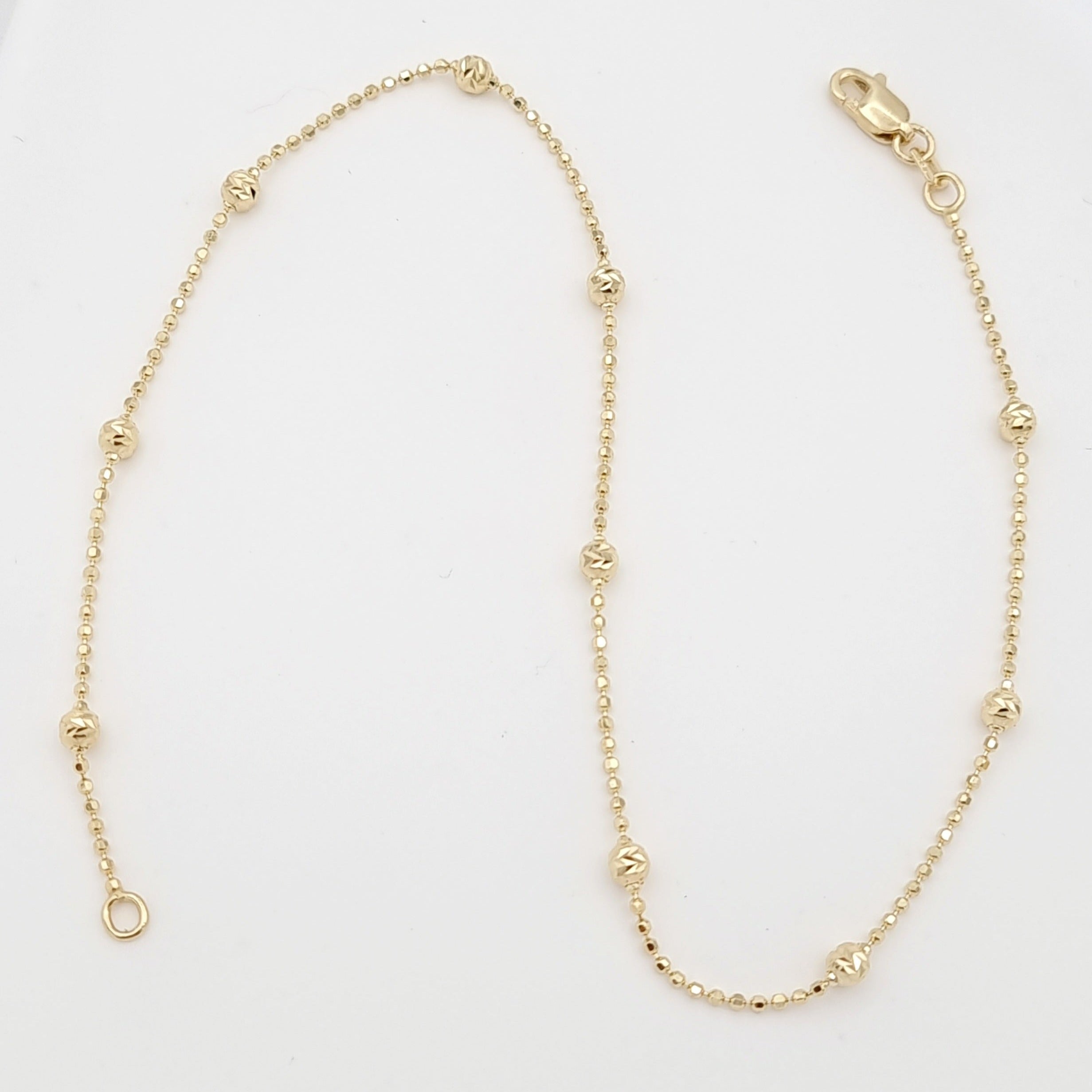 18K Pure Gold Ball Seed Anklet