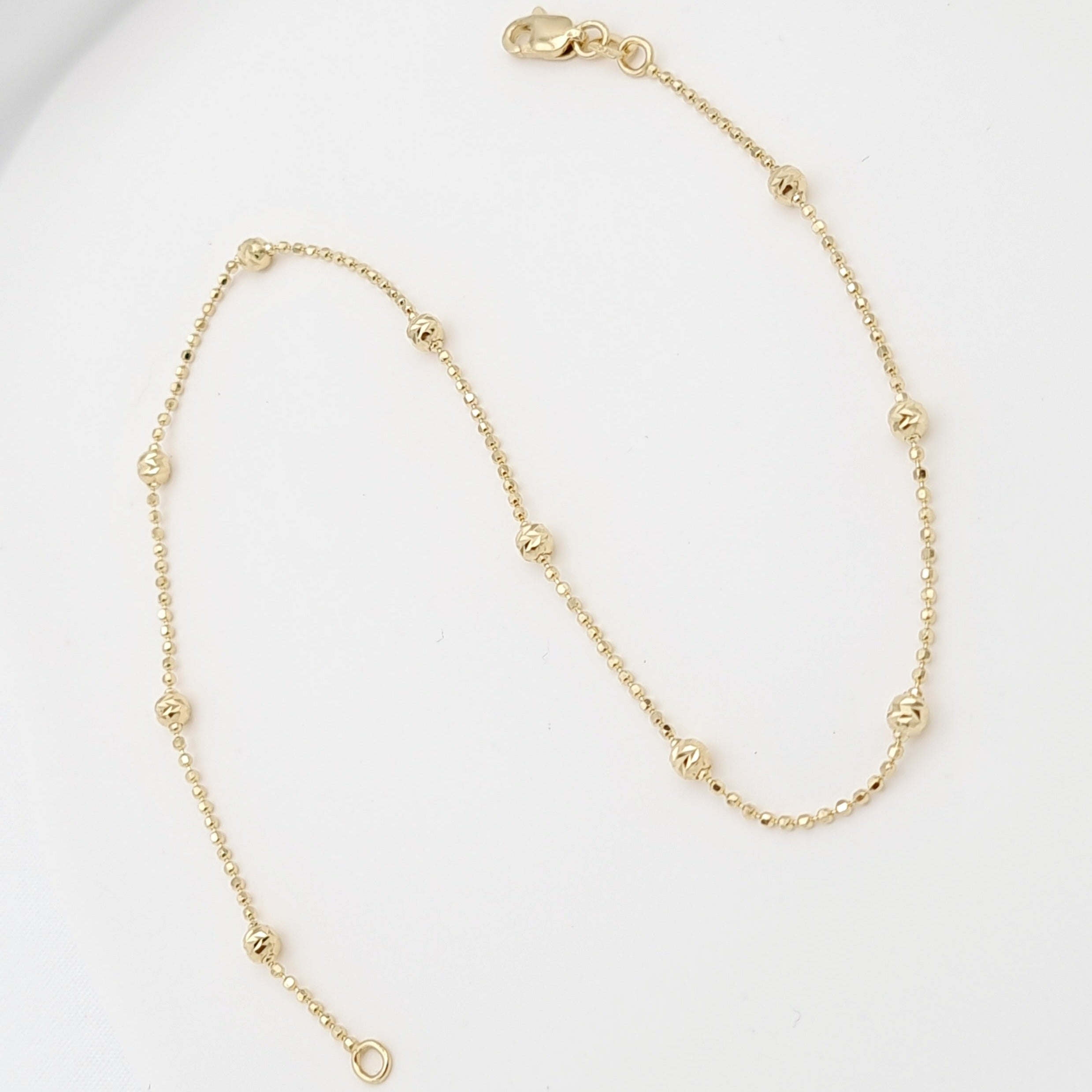 18K Pure Gold Ball Seed Anklet