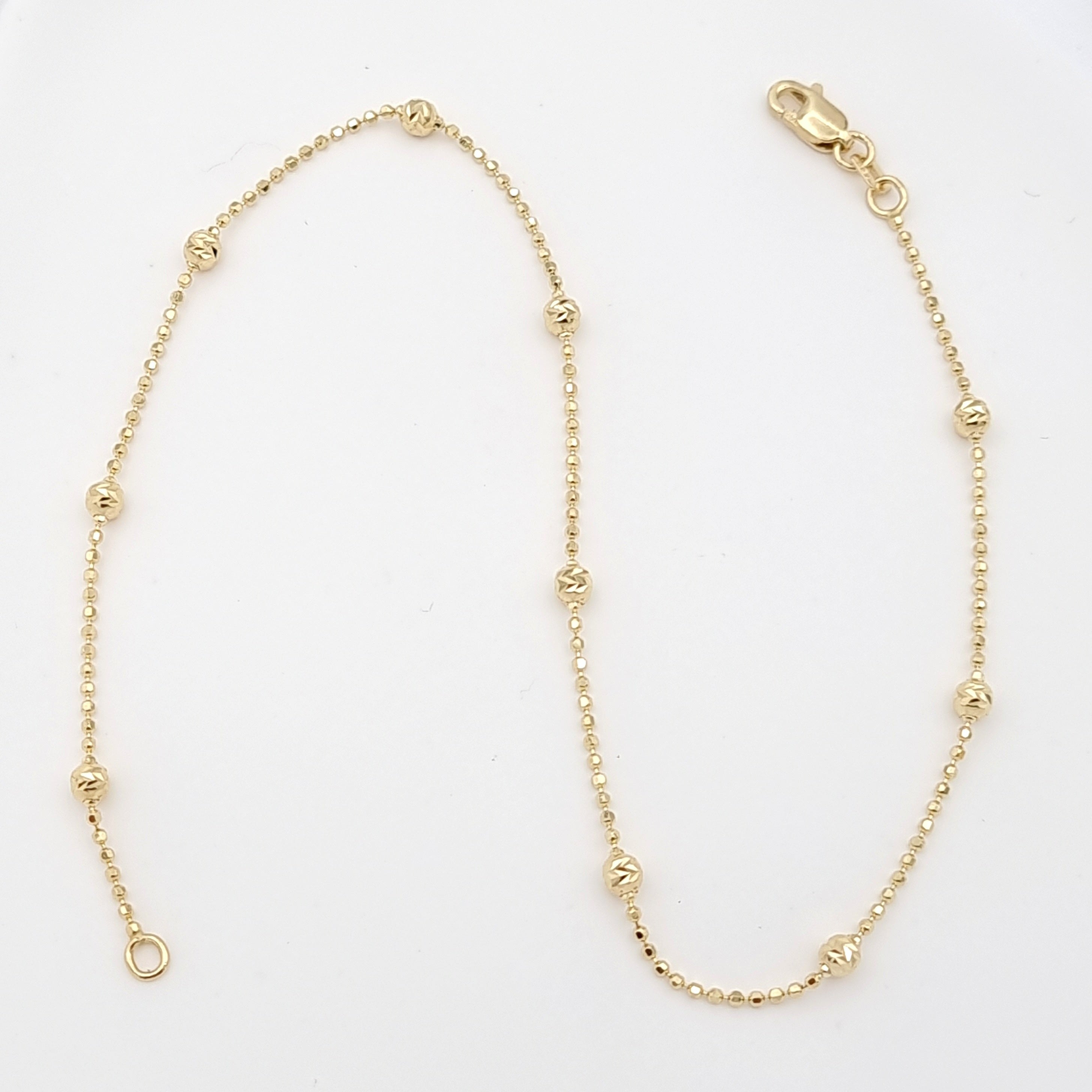 18K Pure Gold Ball Seed Anklet