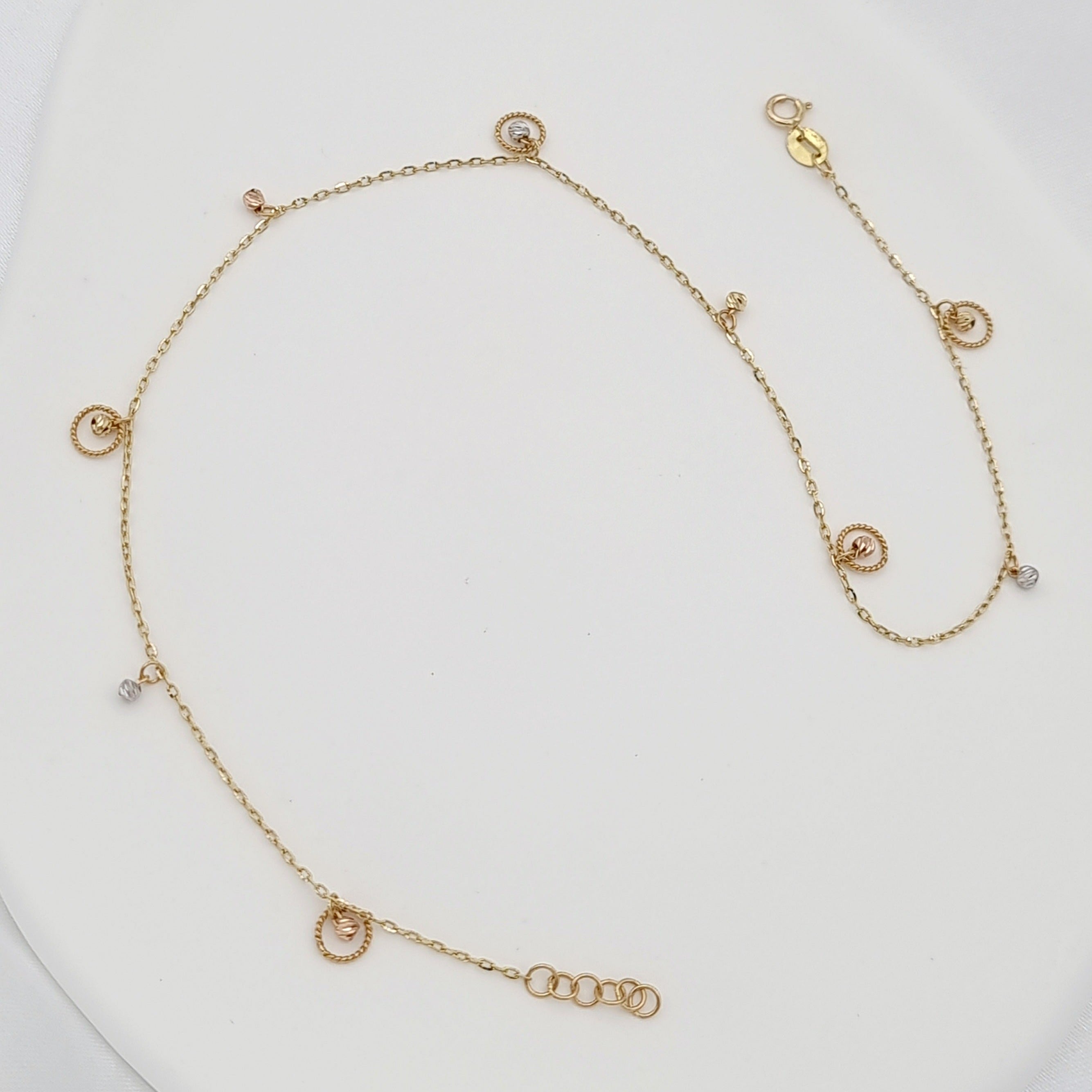 18K Pure Gold Hanging Small Seed Anklet