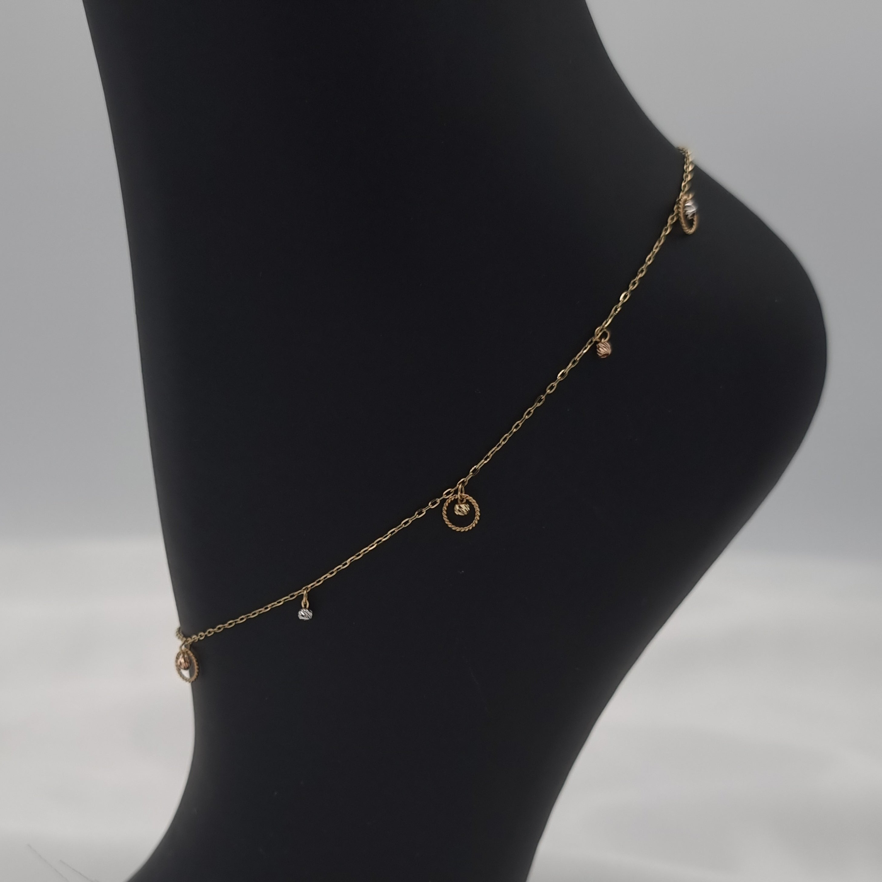 18K Pure Gold Hanging Small Seed Anklet