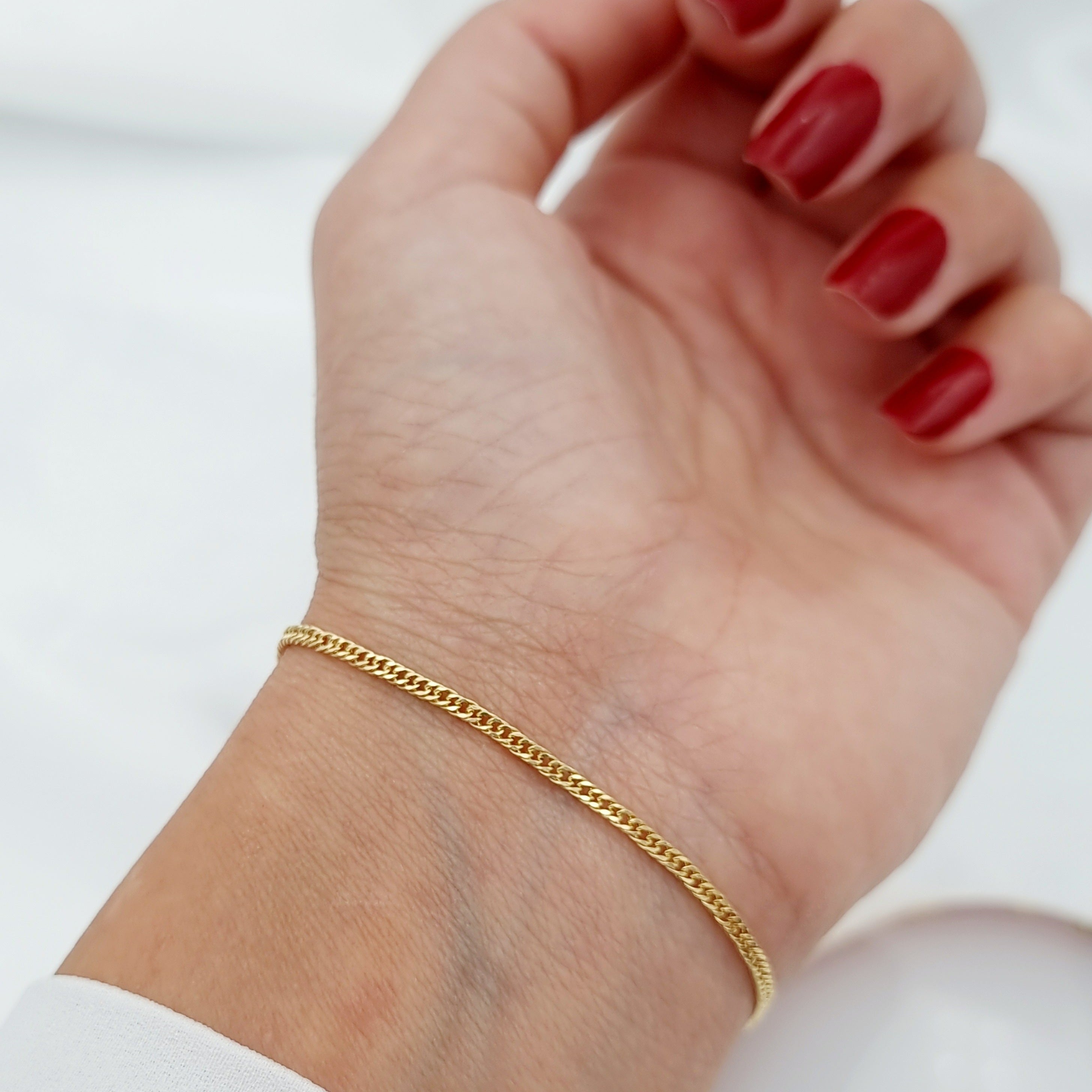 18K Pure Gold Thin Bracelet