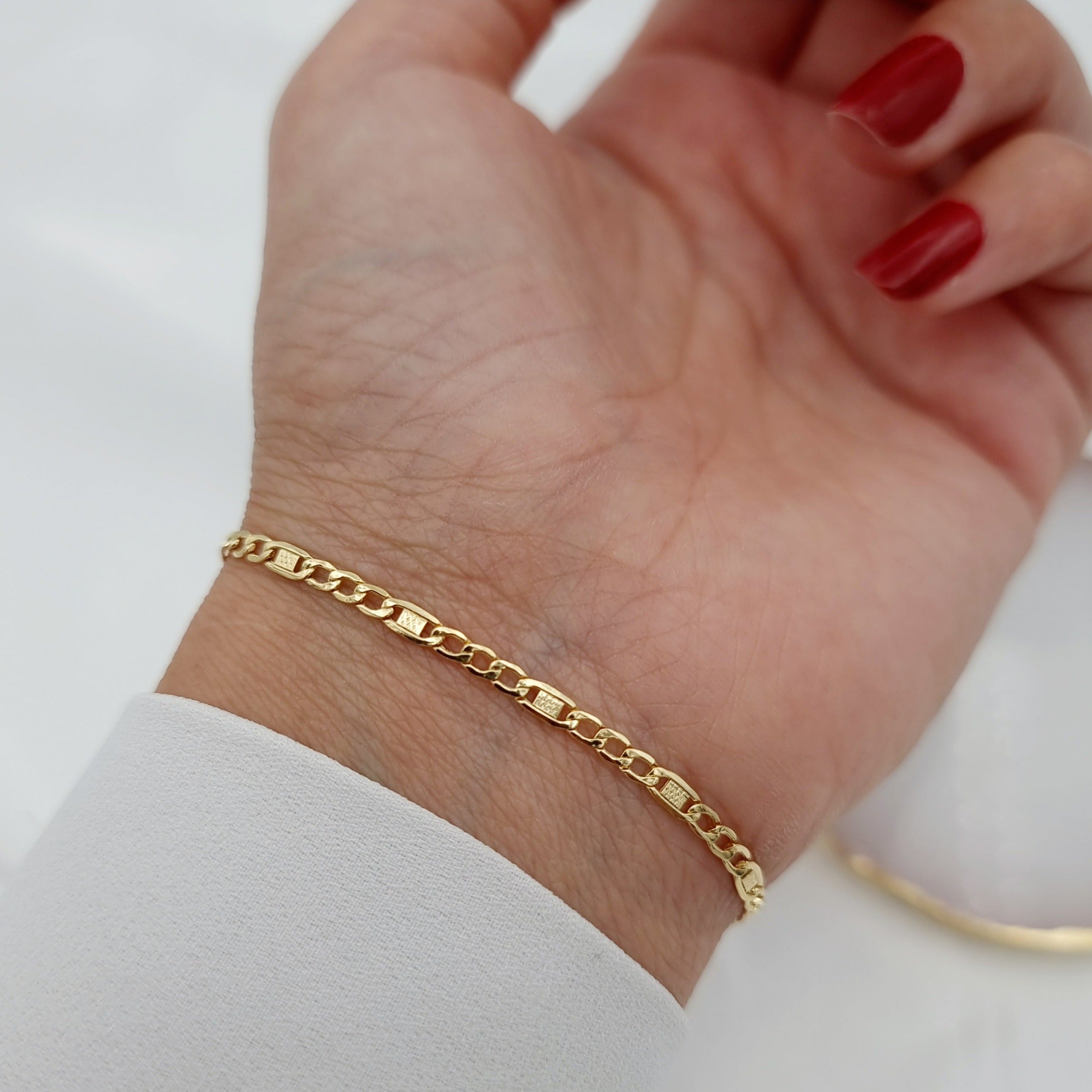 18K Pure Gold Linked Bracelet