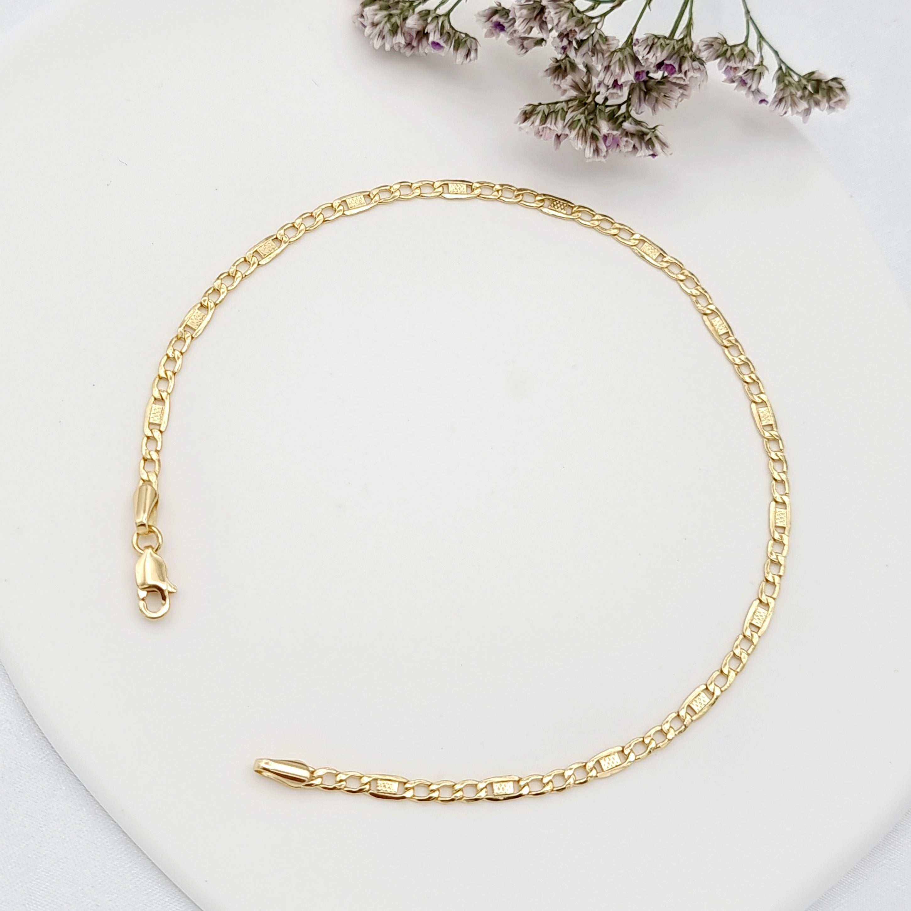 18K Pure Gold Linked Bracelet
