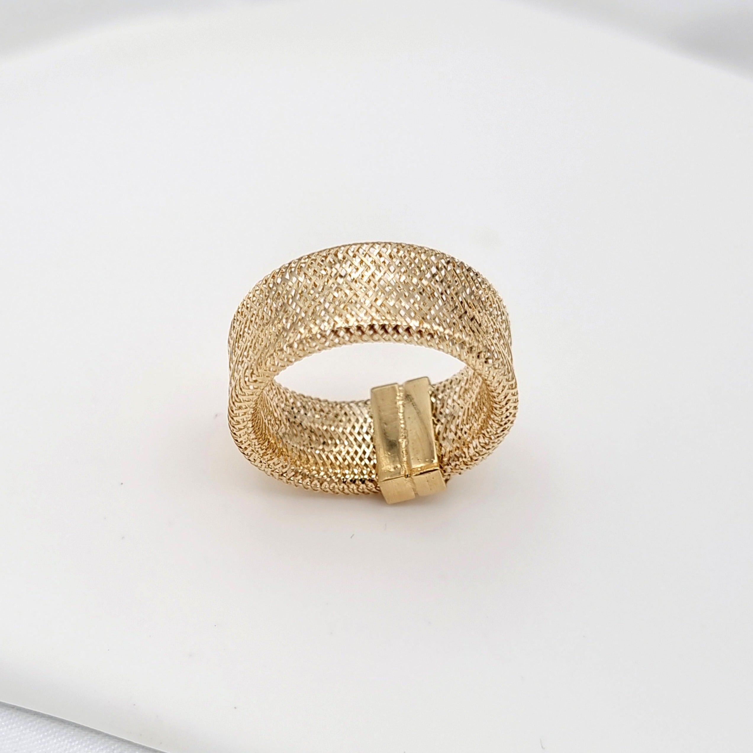 Geold 18K Pure Gold Thick Elastic Ring