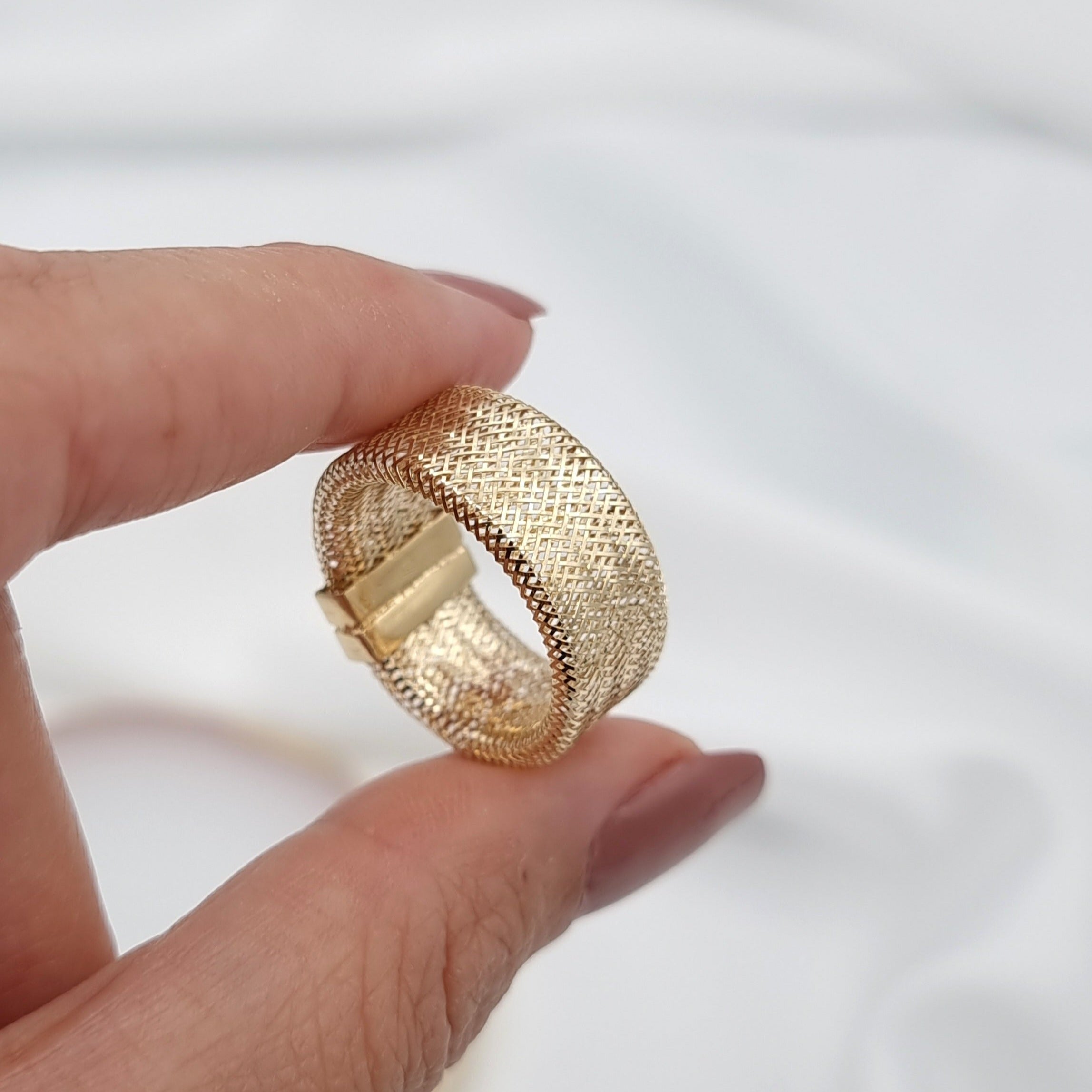 18K Pure Gold Thick Elastic Ring