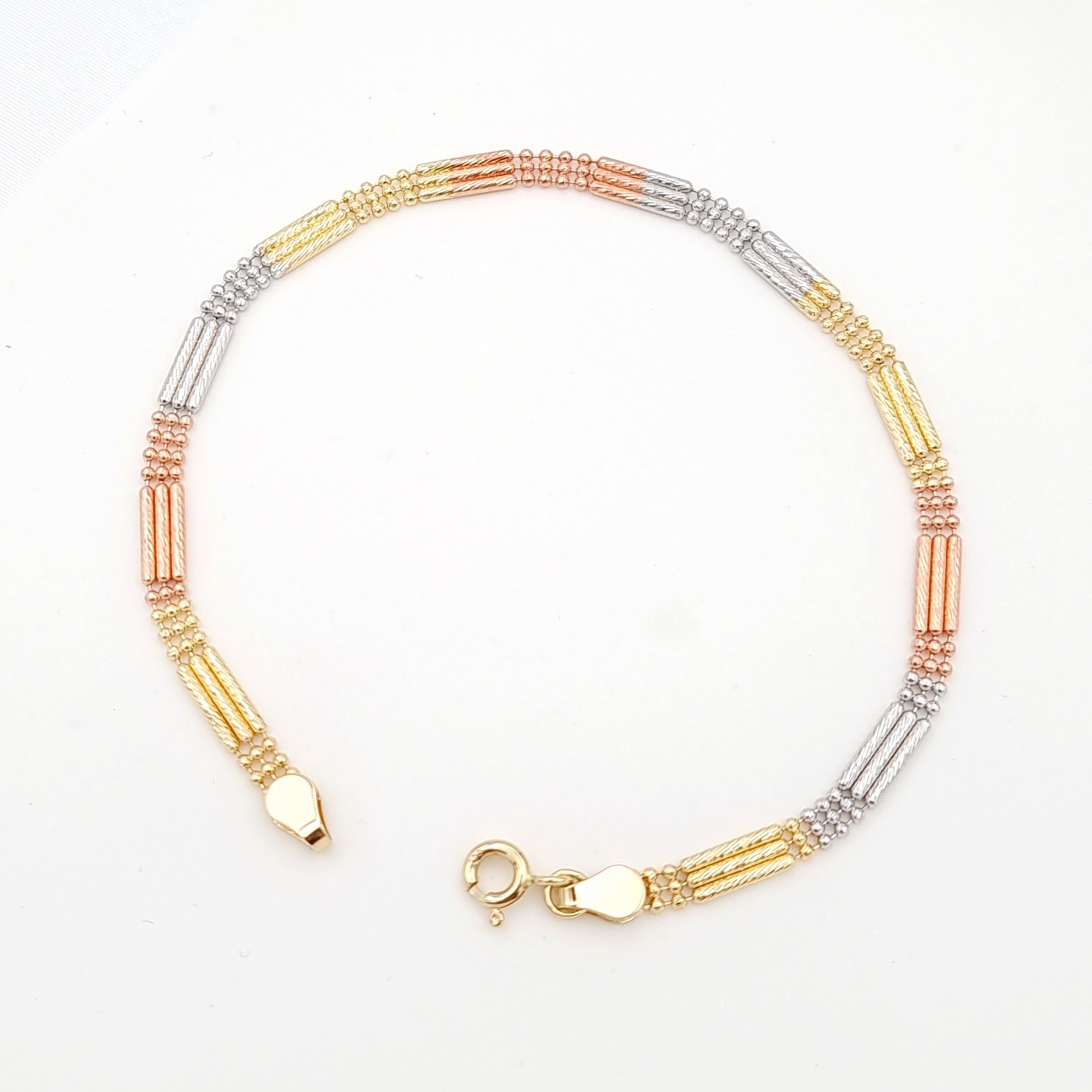 18K Pure Gold 3 Color Bracelet