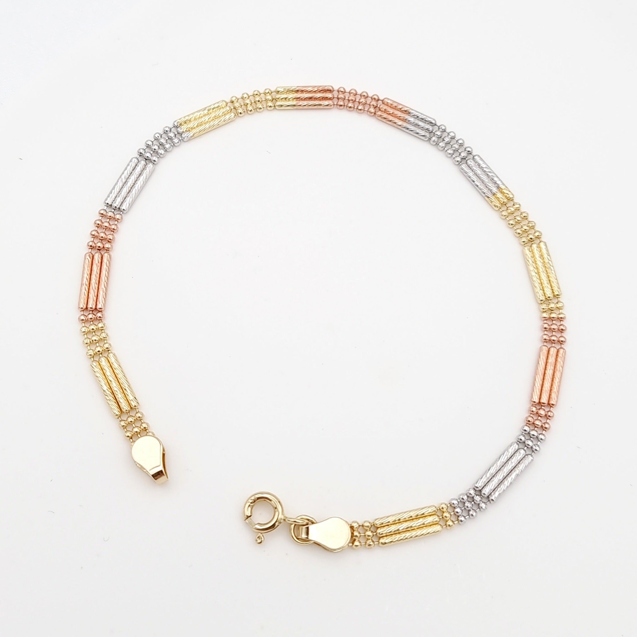 18K Pure Gold 3 Color Bracelet