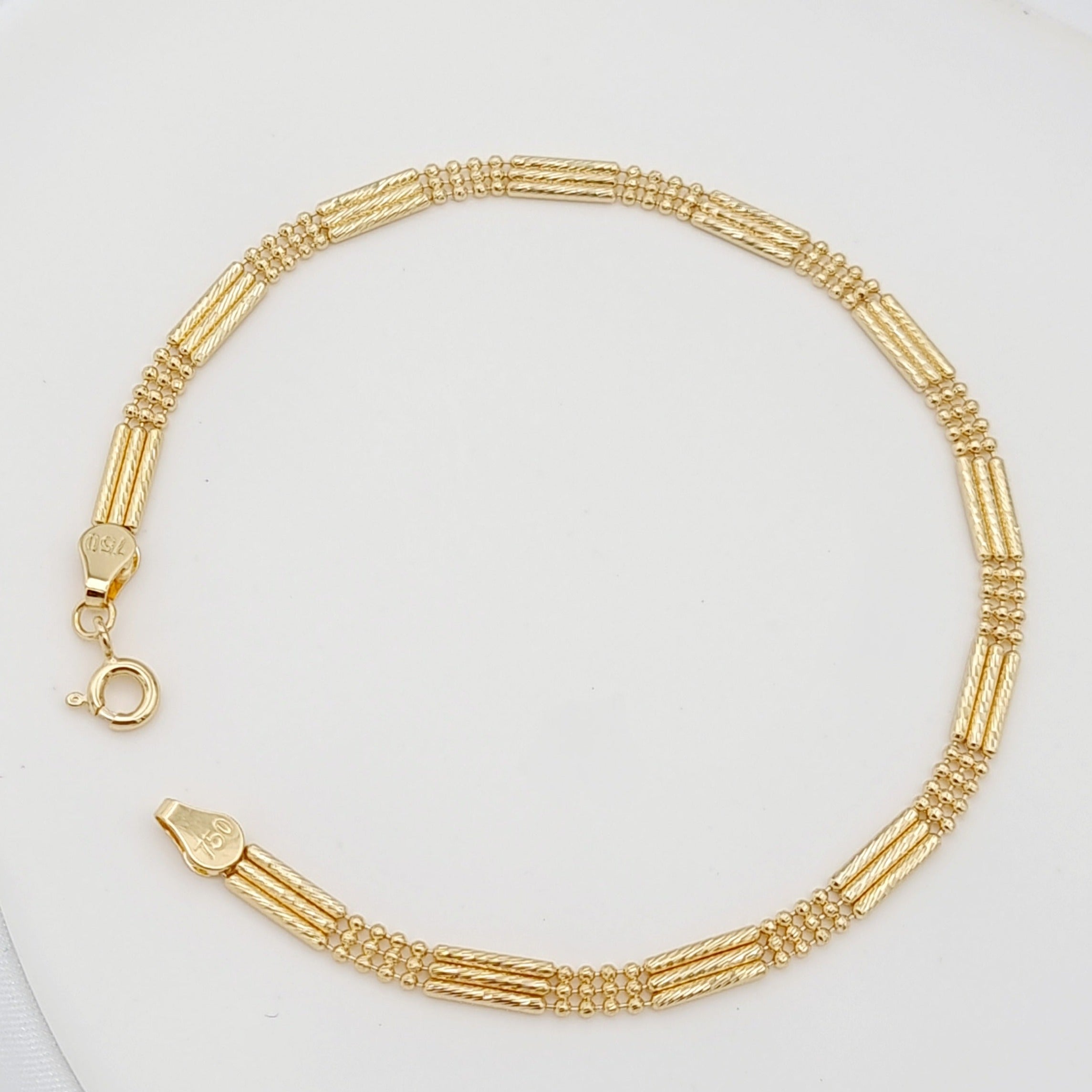 18K Pure Gold 3 Layer Bracelet