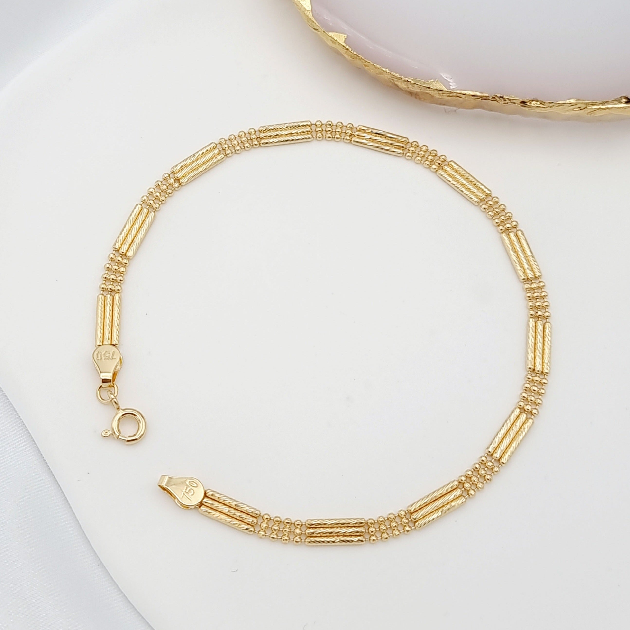 18K Pure Gold 3 Layer Bracelet