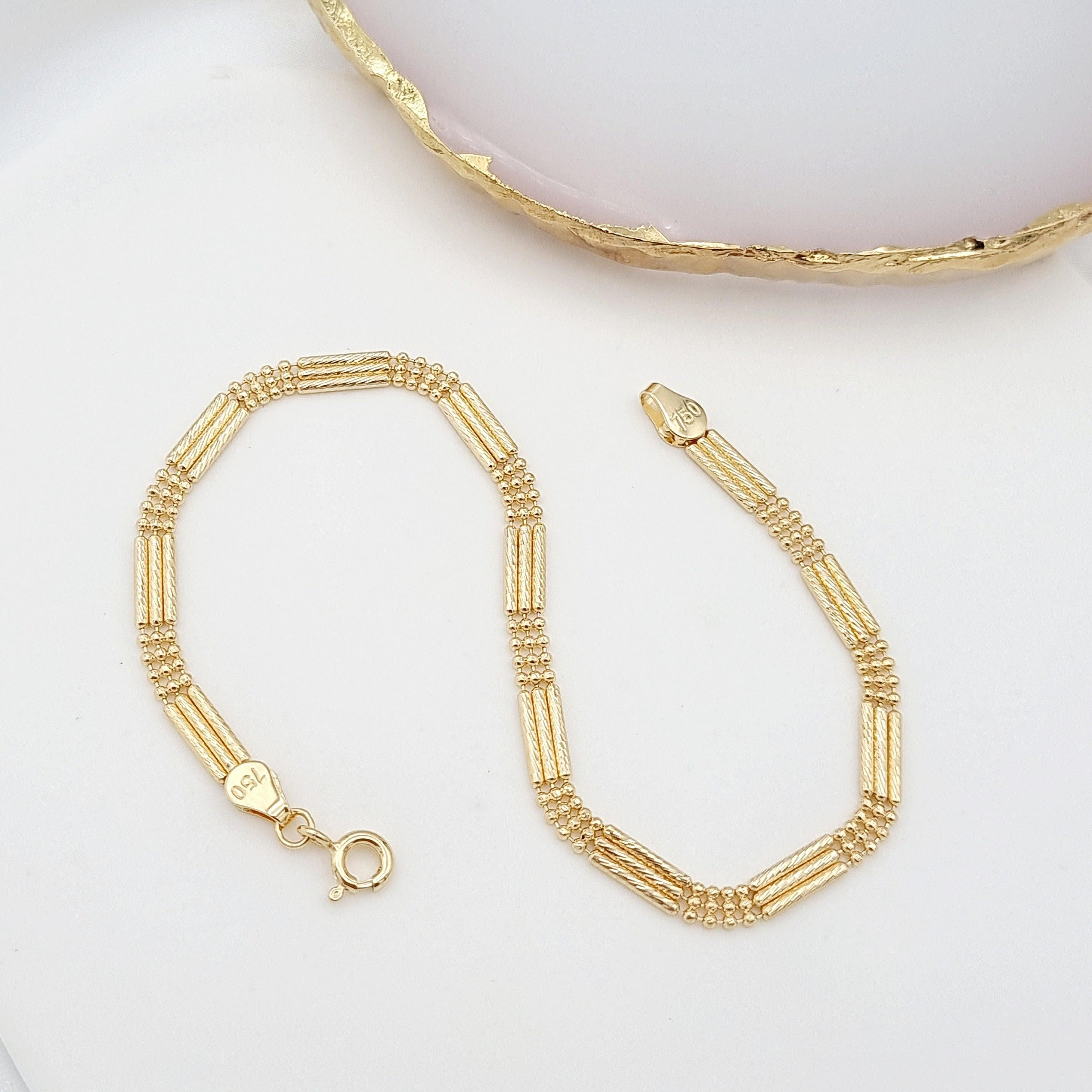 18K Pure Gold 3 Layer Bracelet