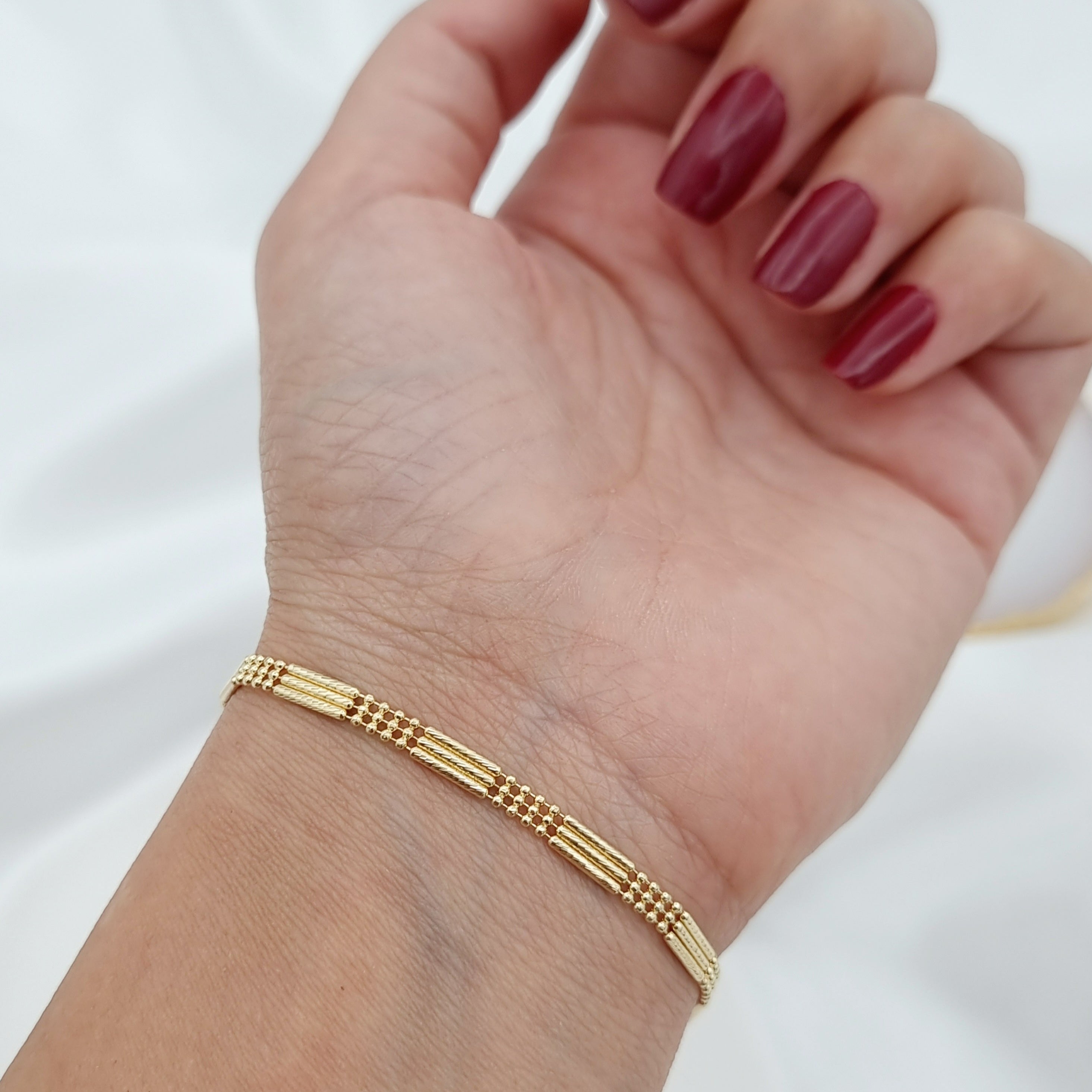 18K Pure Gold 3 Layer Bracelet