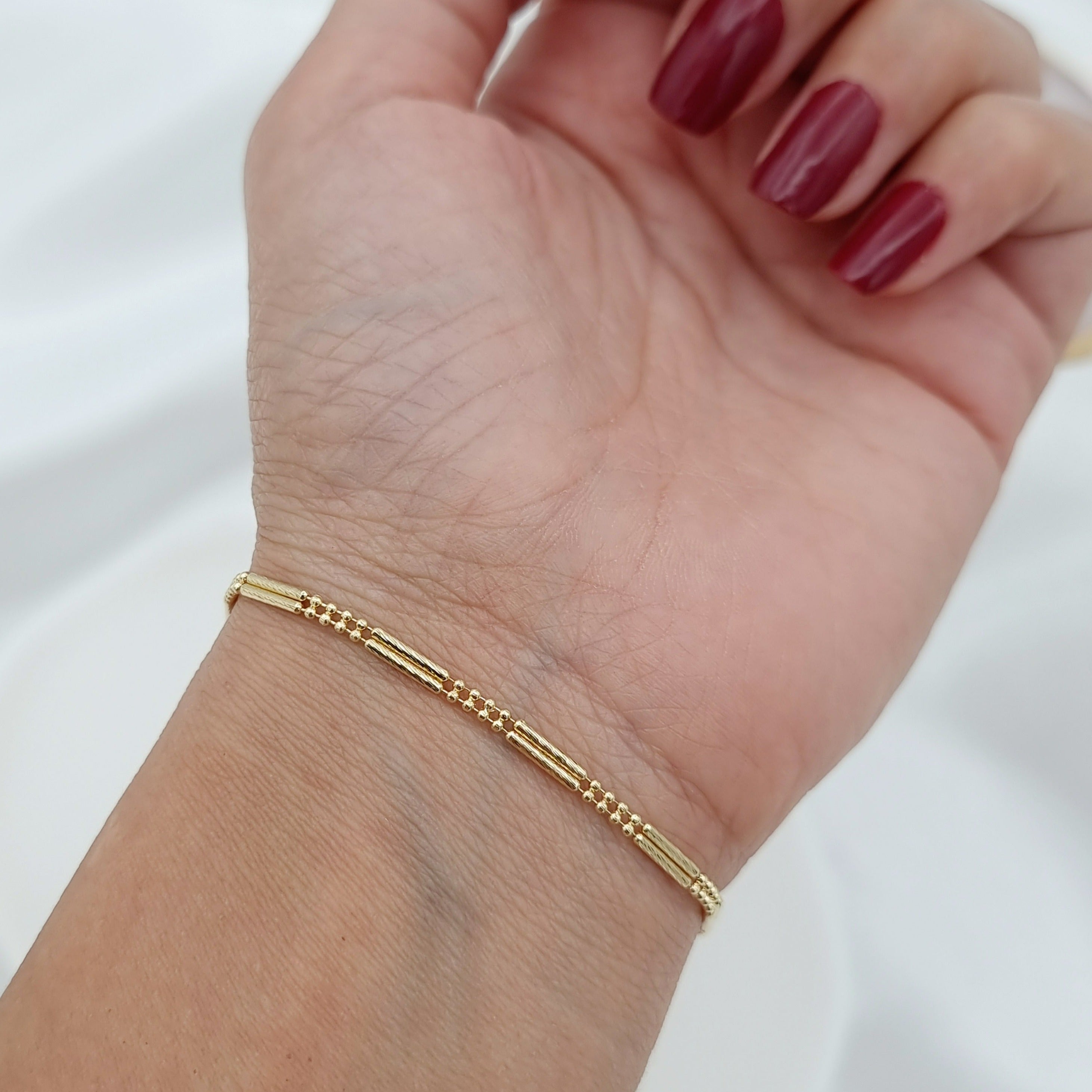 18K Pure Gold 2 Layer Bracelet