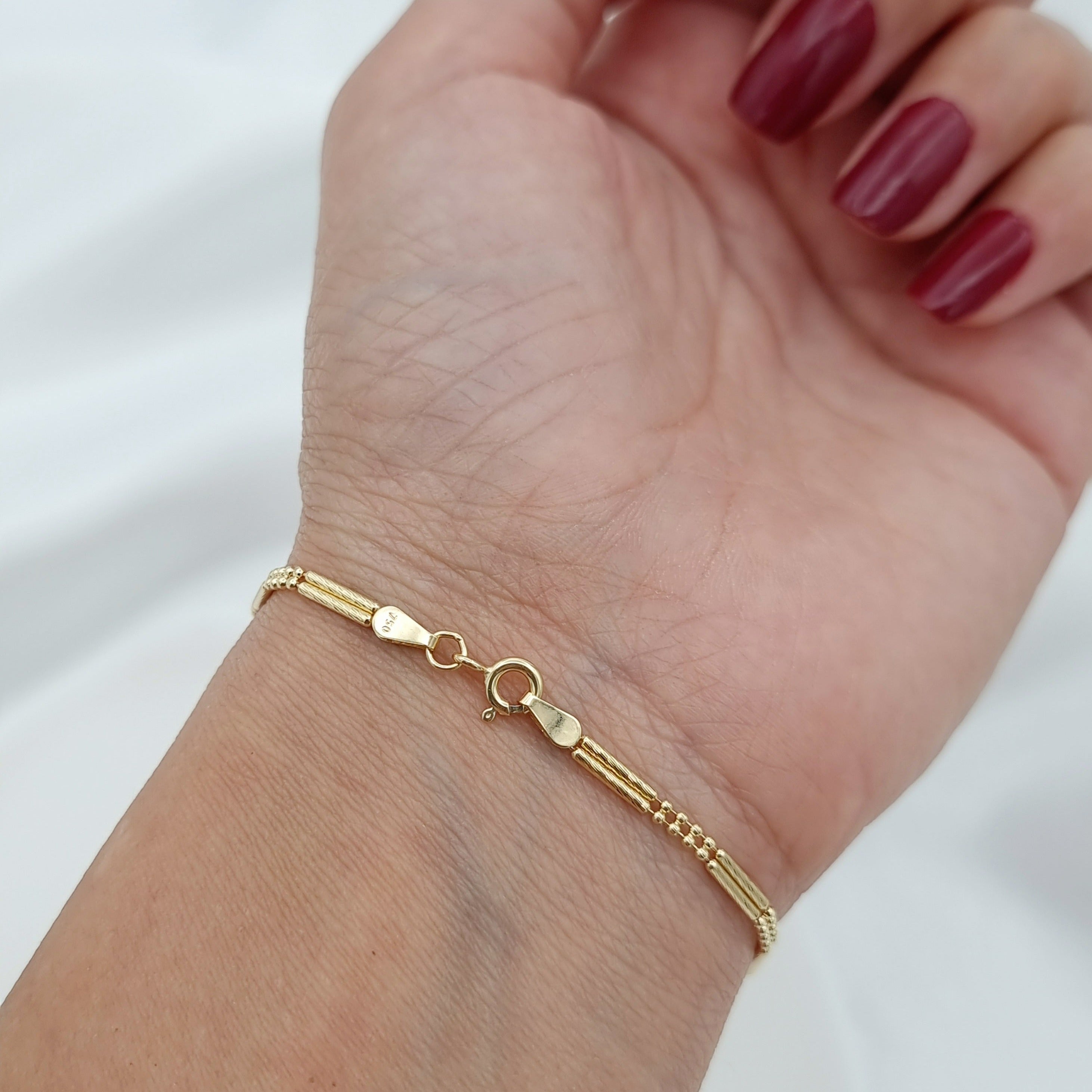 18K Pure Gold 2 Layer Bracelet