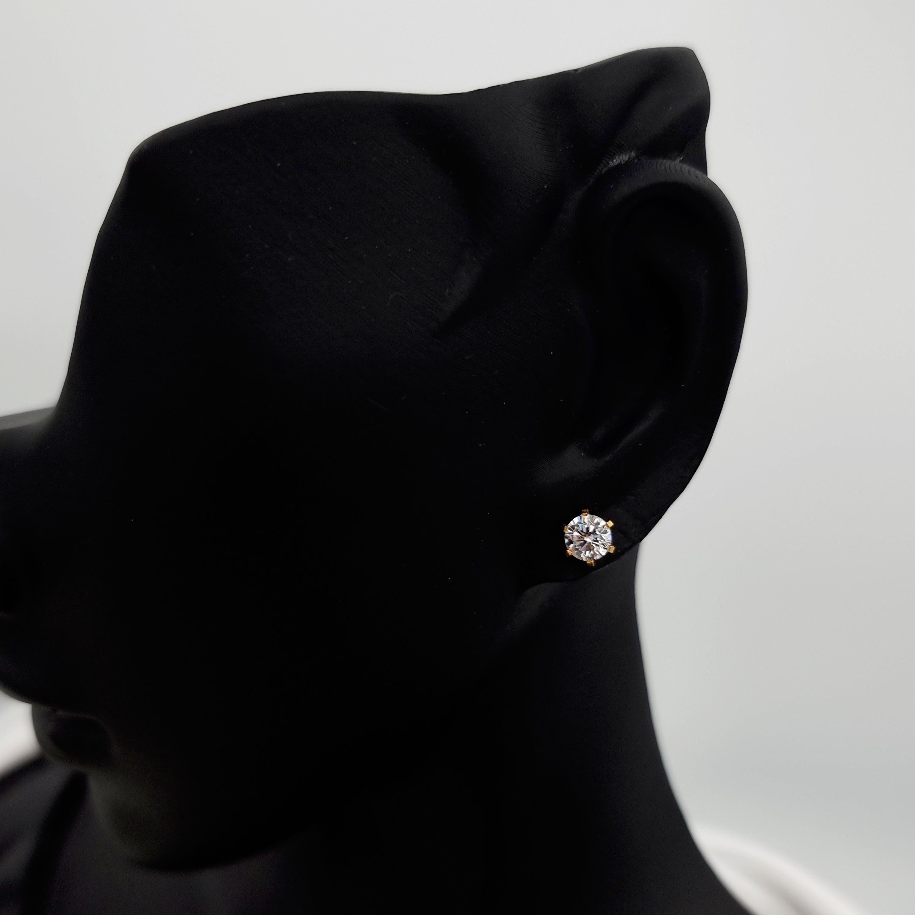 18K Pure Gold Stone Earring Set