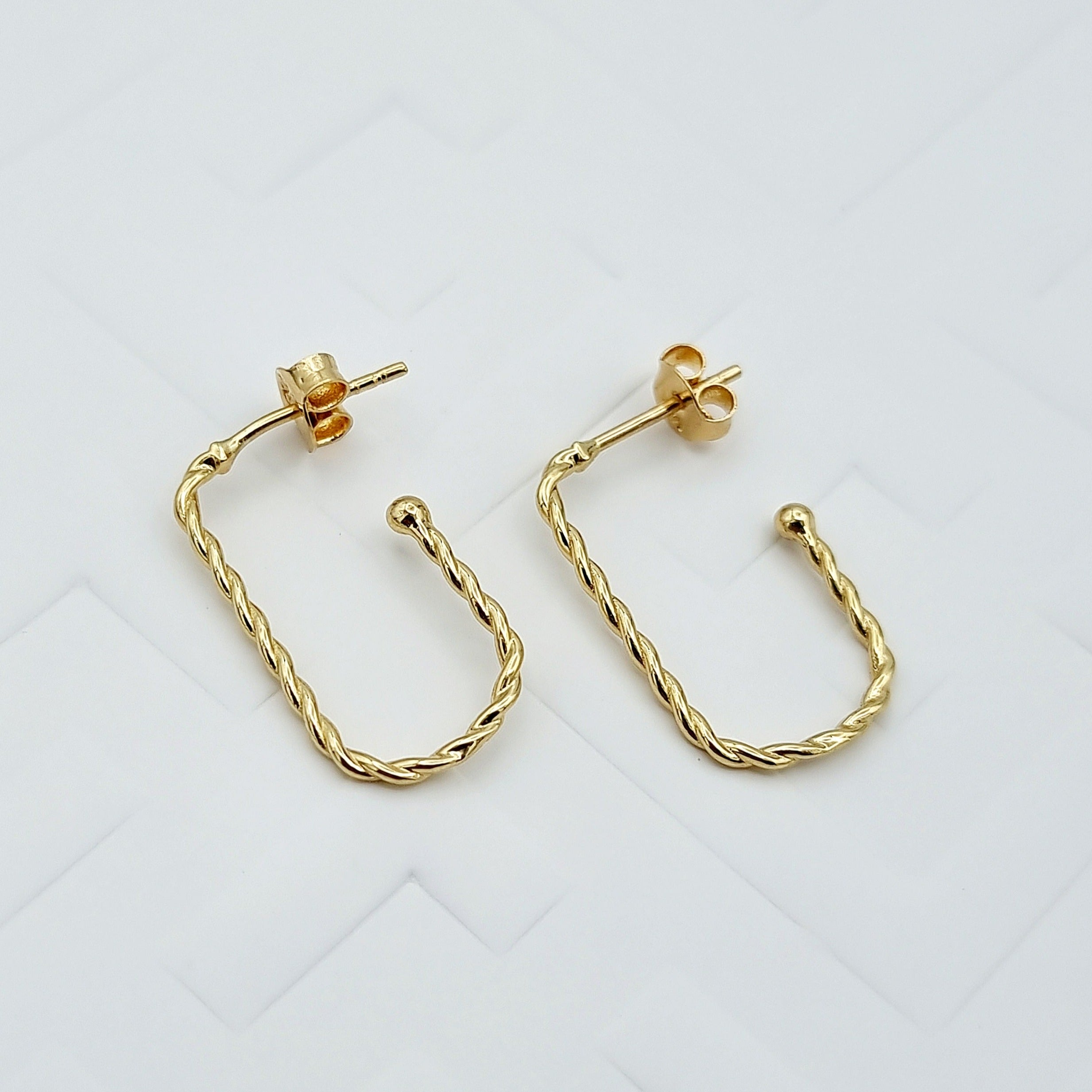 18K Pure Gold Hook Earring Set