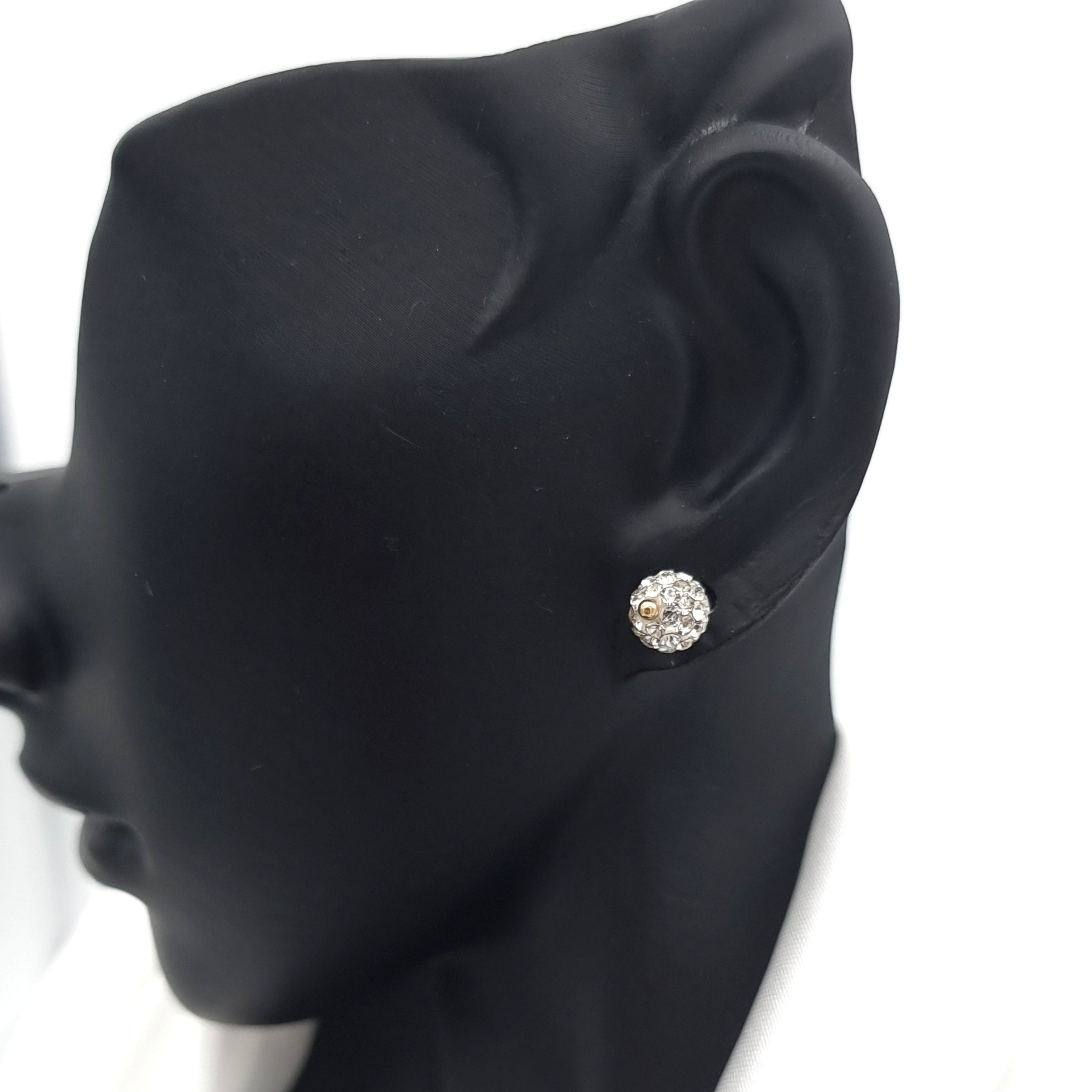 18K Pure Gold Ball Stud Earring Set