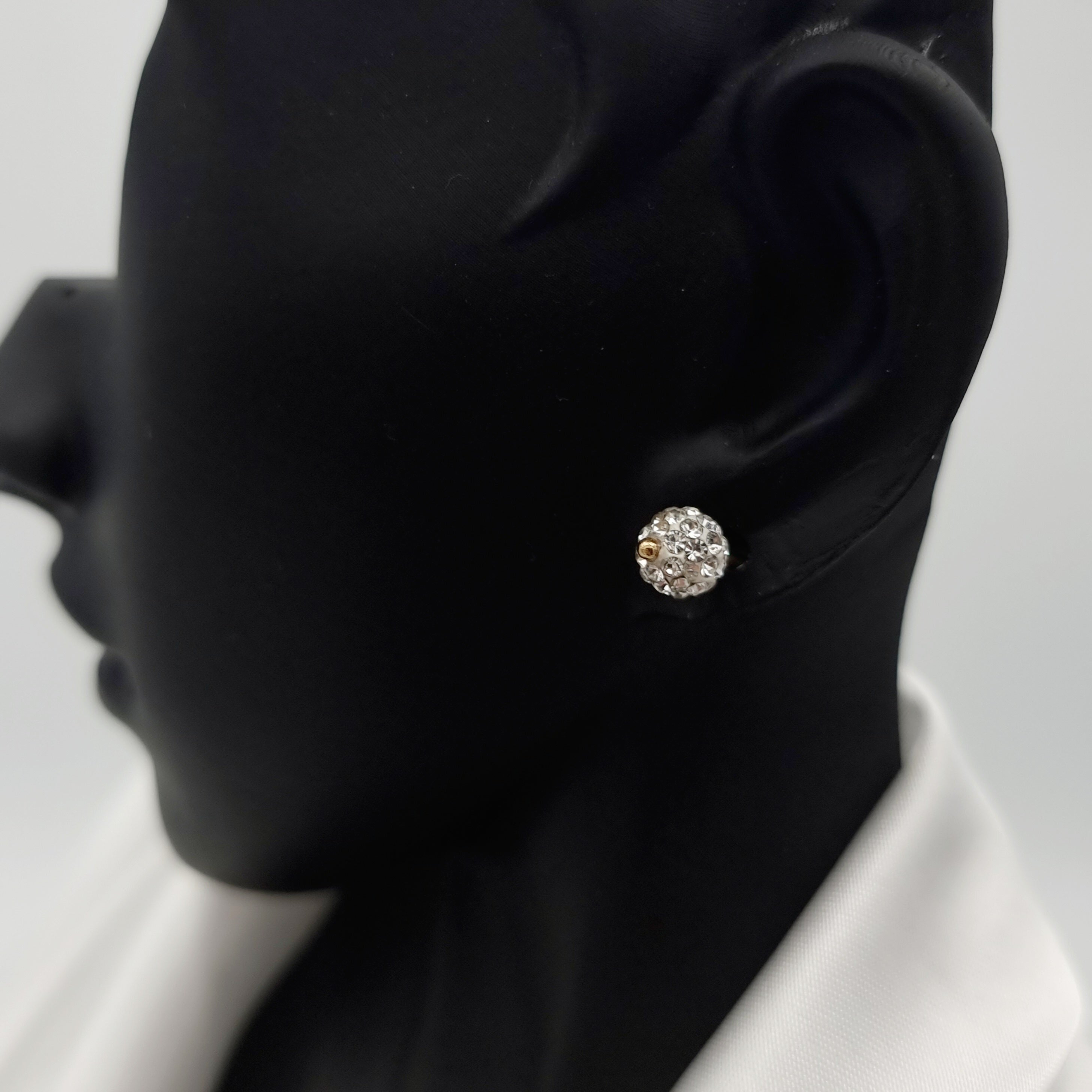 18K Pure Gold Ball Stud Earring Set