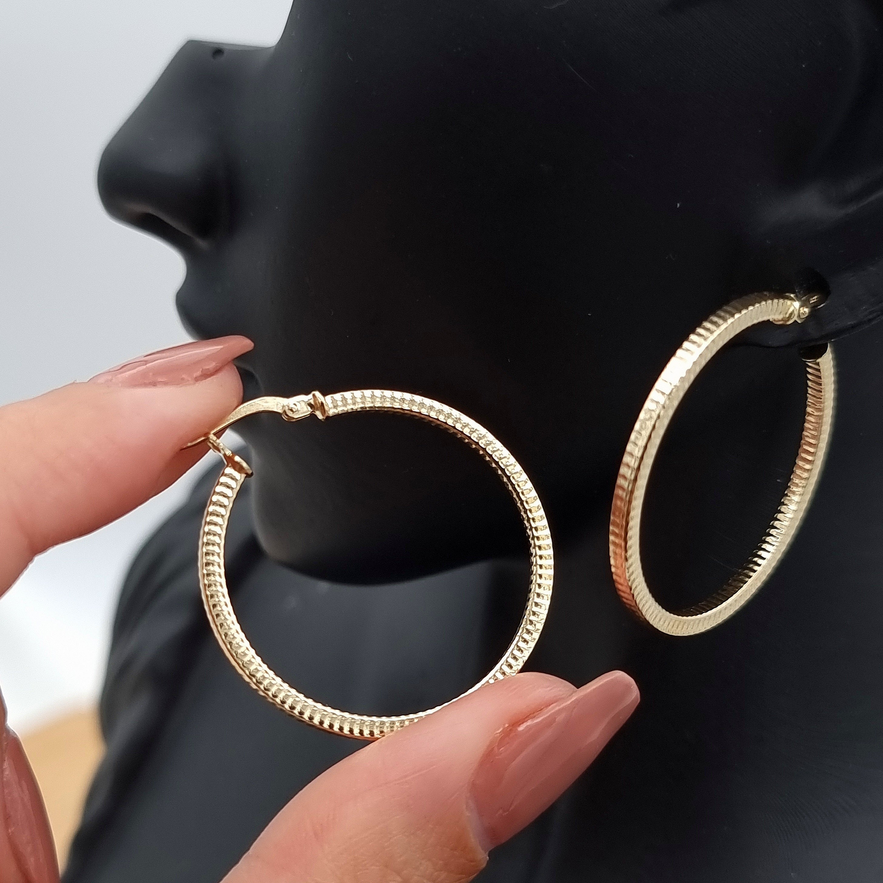 Gold round earrings with price Clearance