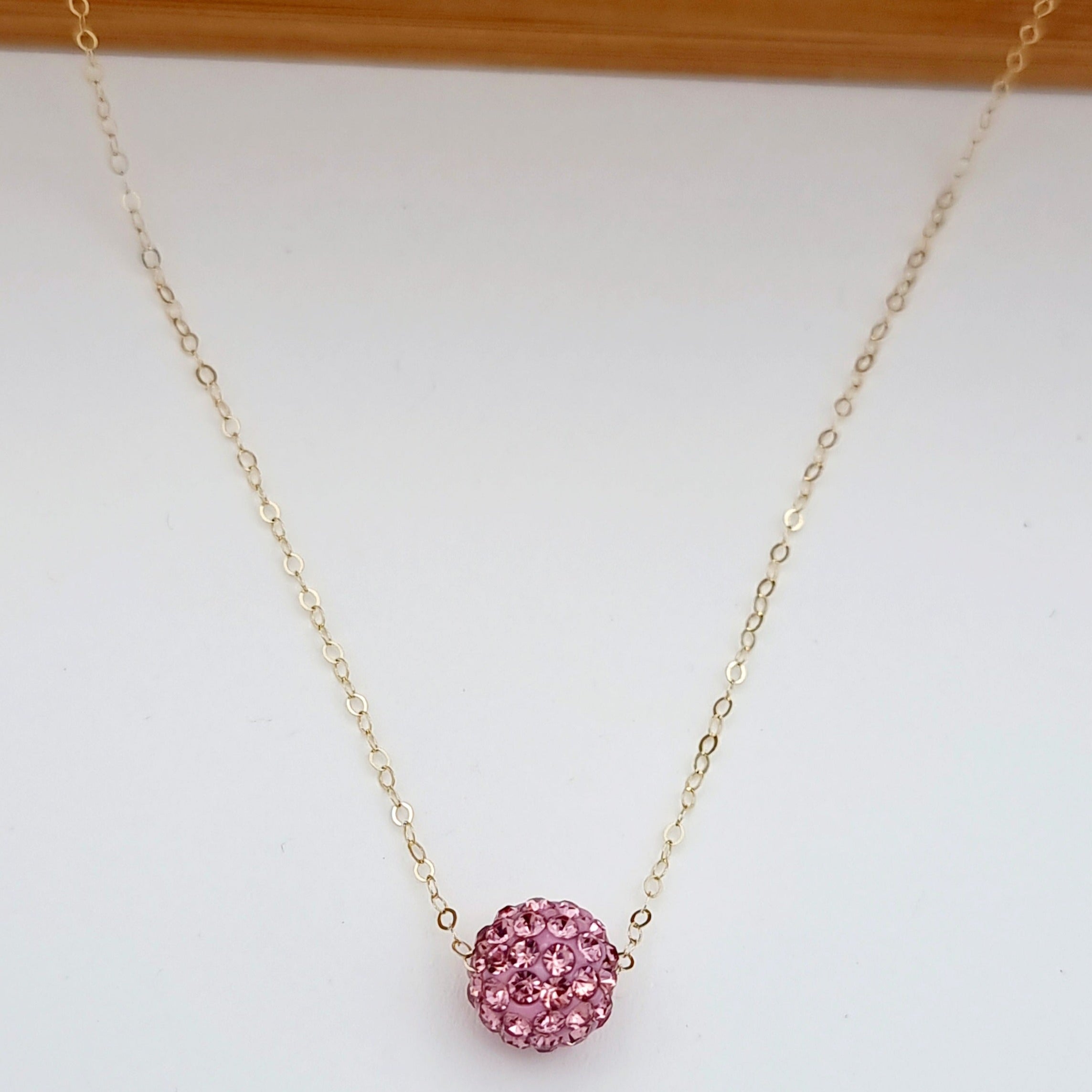 18K Pure Gold Light Pink Seed Necklace