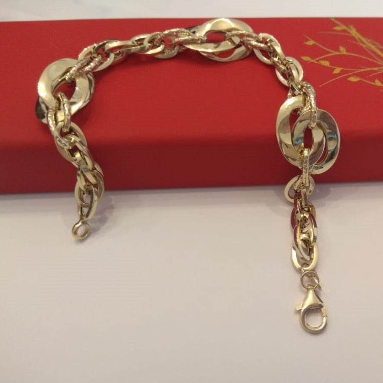 18K Pure Gold Elegant Link Bracelet