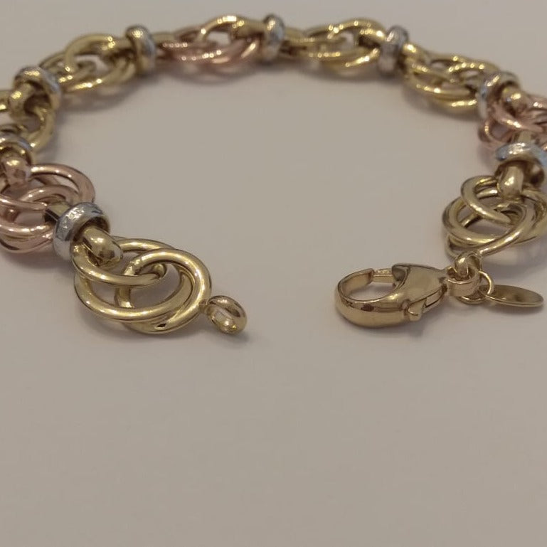 18K Pure Gold Elegant Circles Bracelet