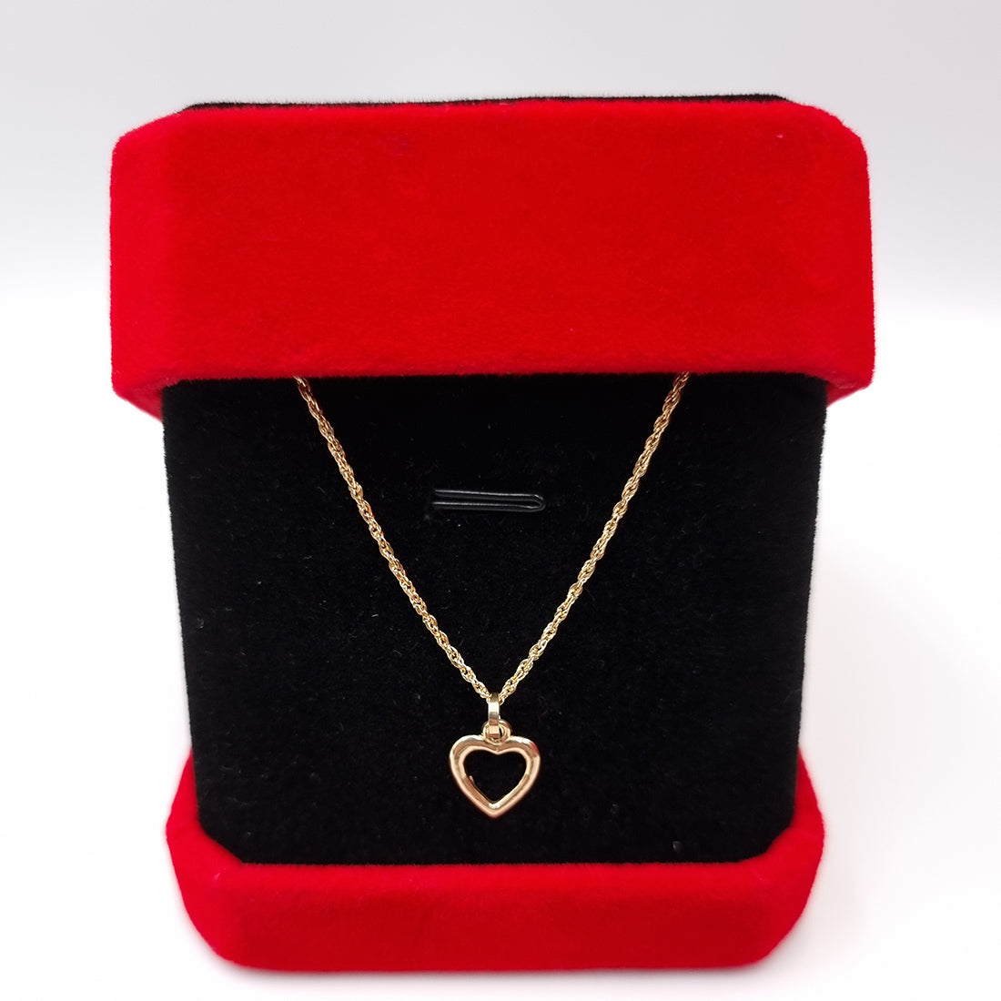 18K Pure Gold Heart Necklace