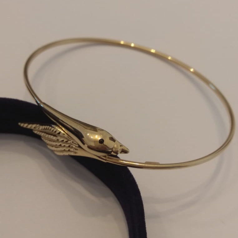 18K Pure Gold Bird Design Bangle