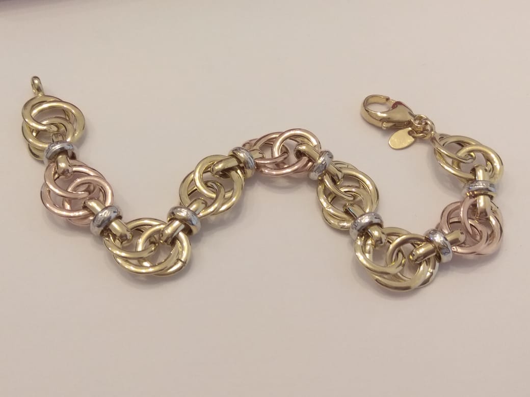 18K Pure Gold Elegant Circles Bracelet