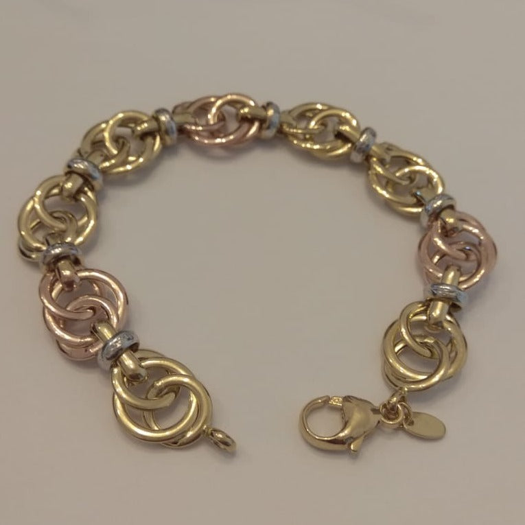 18K Pure Gold Elegant Circles Bracelet