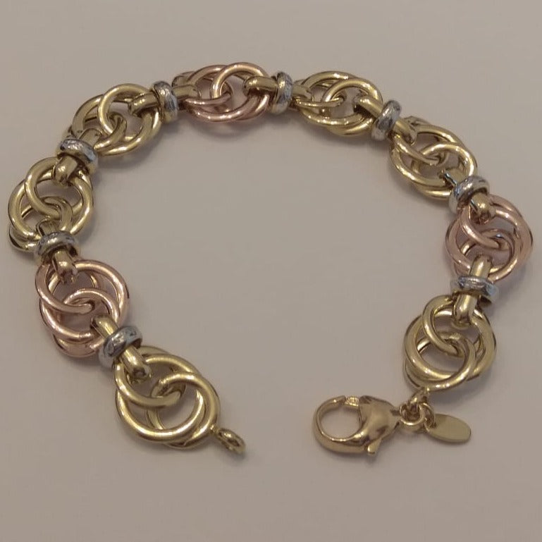 18K Pure Gold Elegant Circles Bracelet