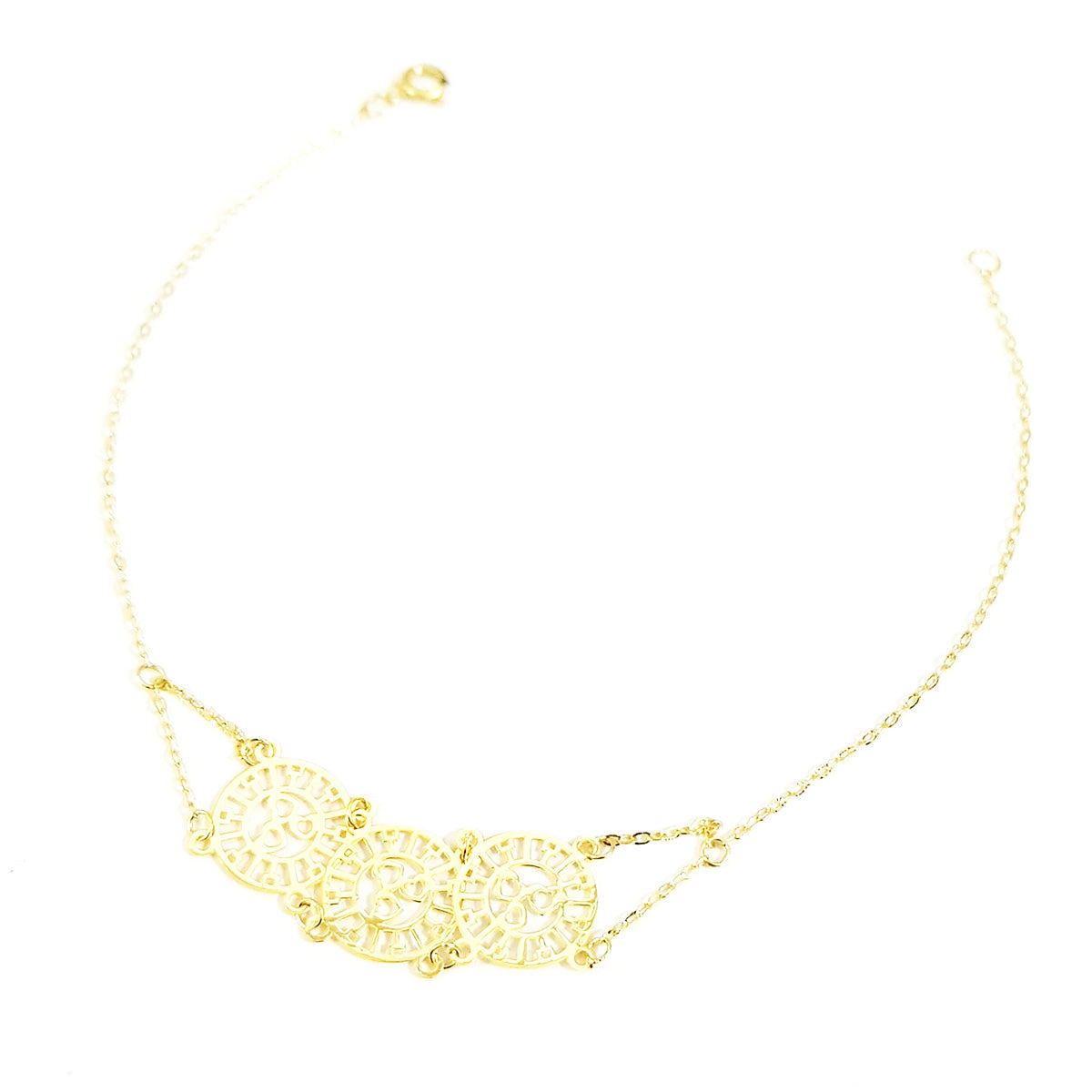 18K Pure Gold Heart Bracelet