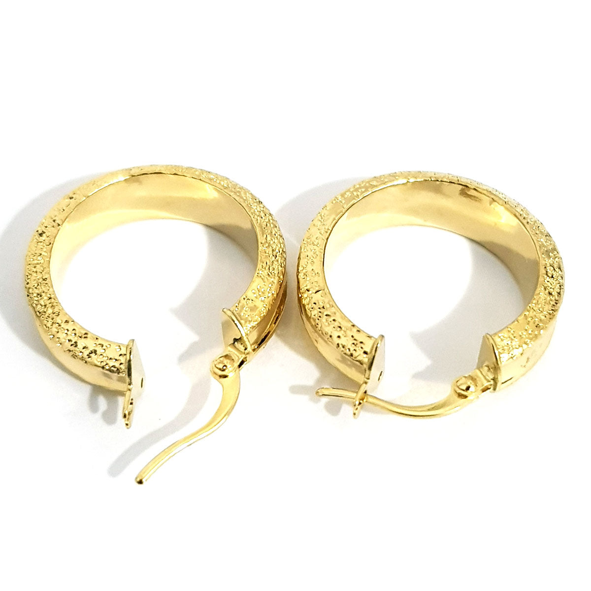 18K Pure Gold Gold Hoop Earrings